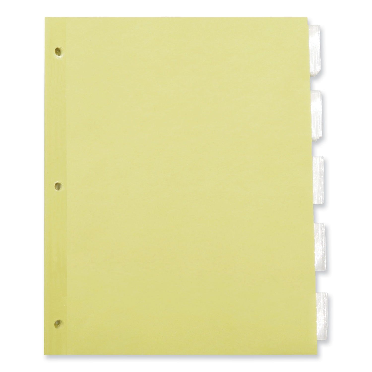 Universal® Insertable Tab Index, 5-Tab, 11 x 8.5, Buff, Clear Tabs, 24 Sets