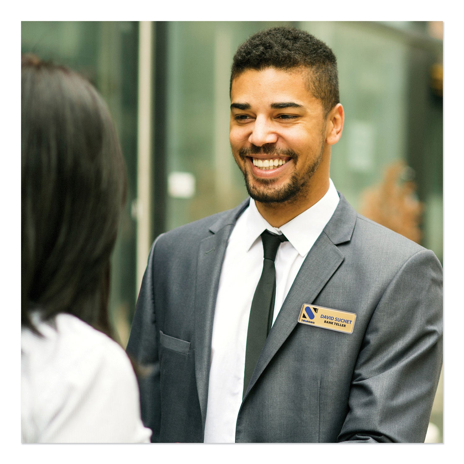 Avery® The Mighty Badge Name Badge Holder Kit, Horizontal, 3 X 1, Laser, Gold, 50 Holders/120 Inserts