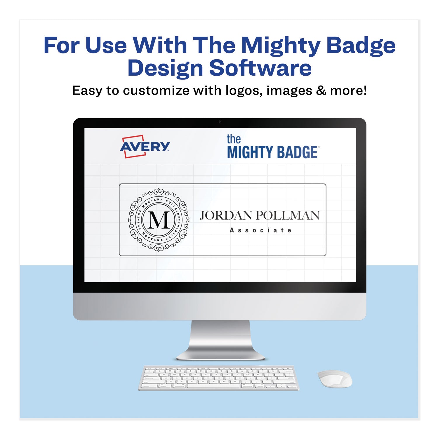 Avery® The Mighty Badge Name Badge Inserts, 1 X 3, Clear, Laser, 20/sheet, 5 Sheets/pack