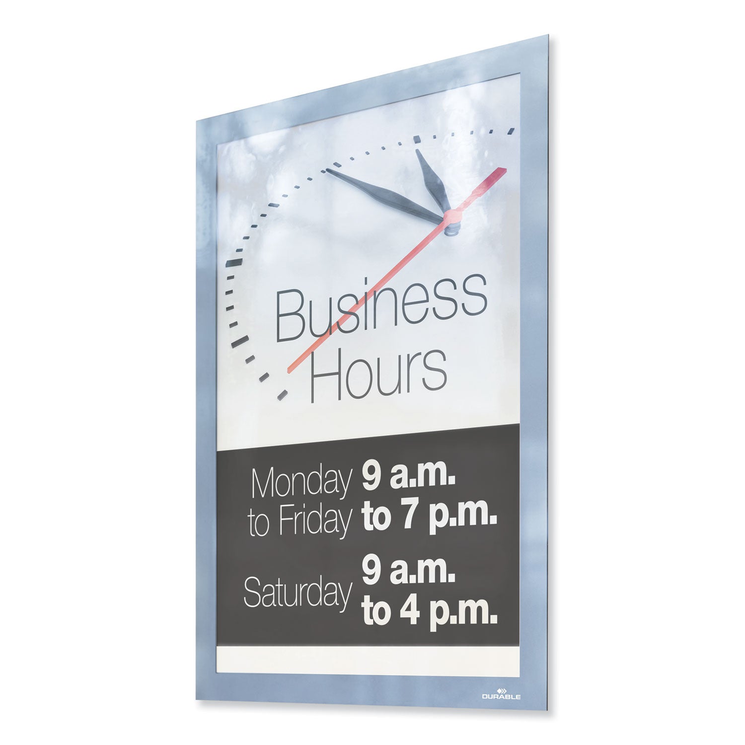 Durable® Duraframe Sun Sign Holder, 8.5 X 11, Silver Frame, 2/pack