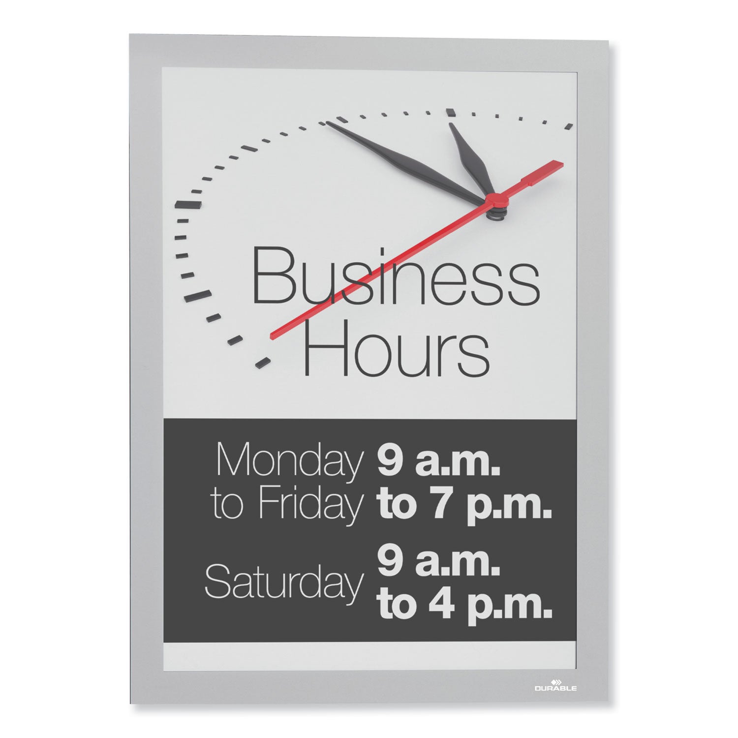 Durable® Duraframe Sun Sign Holder, 11 X 17, Silver Frame, 2/pack