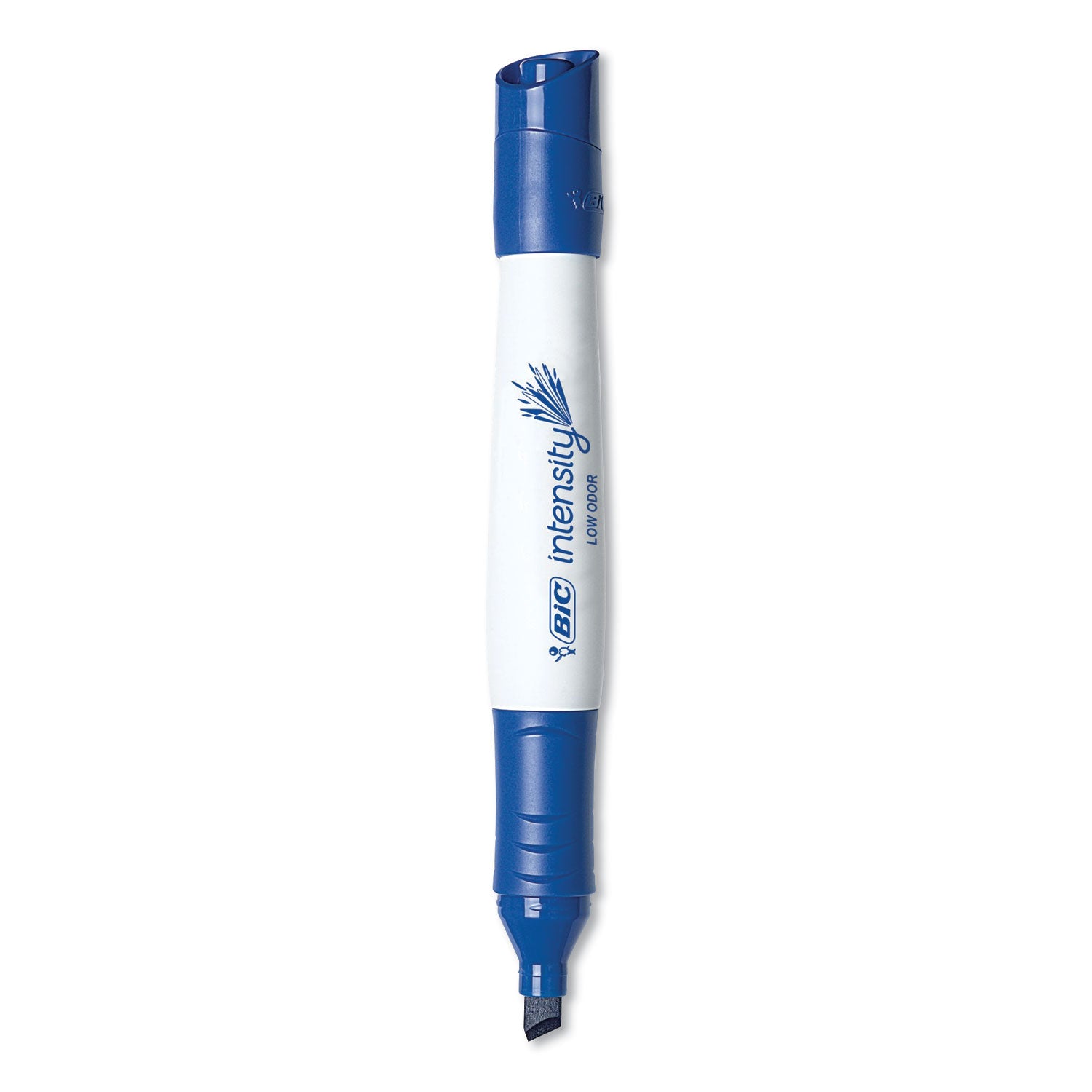BIC® Intensity Low Odor Chisel Tip Dry Erase Marker, Broad Chisel Tip, Blue, Dozen
