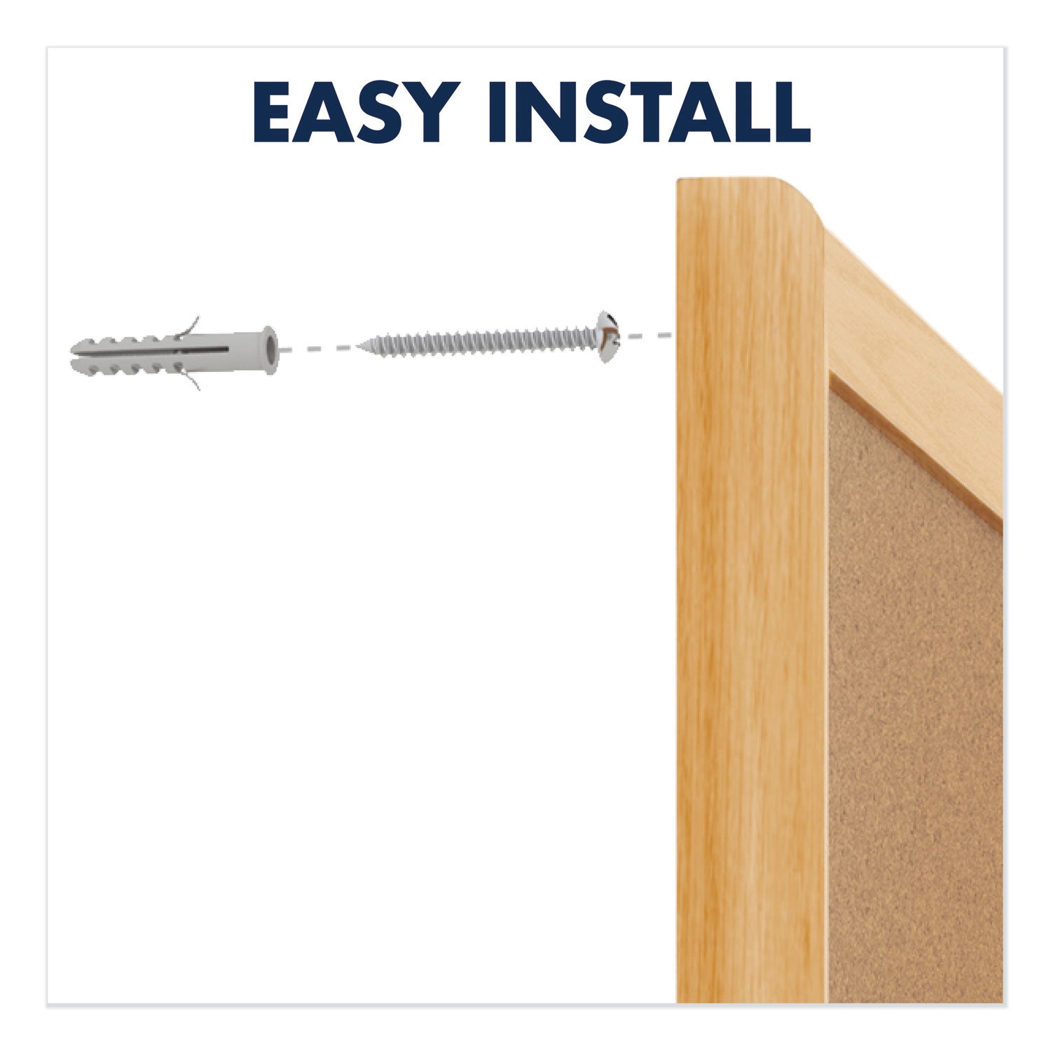 Quartet® Classic Series Cork Bulletin Board, 36" x 24", Tan Surface, Oak Finished Fiberboard (MDF) Frame