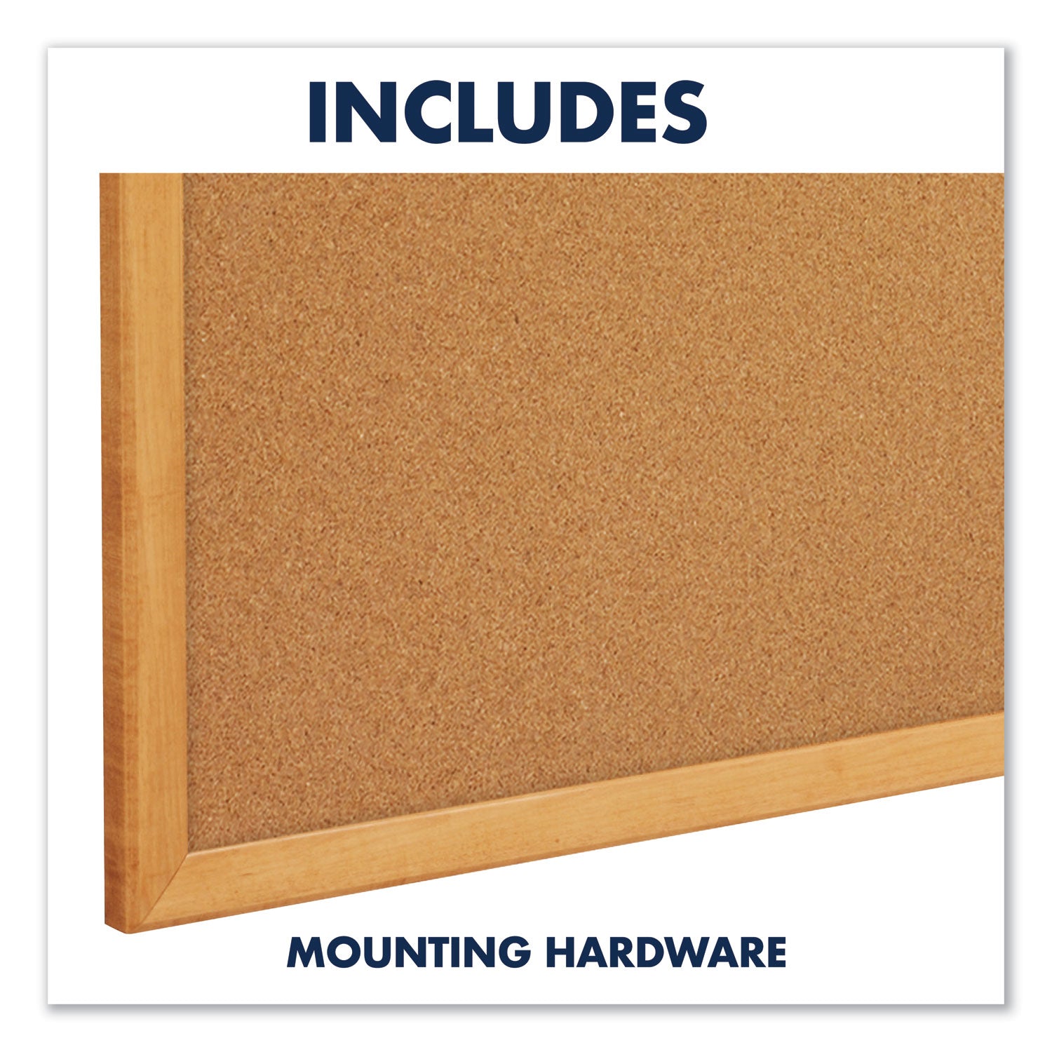 Quartet® Classic Series Cork Bulletin Board, 36" x 24", Tan Surface, Oak Finished Fiberboard (MDF) Frame