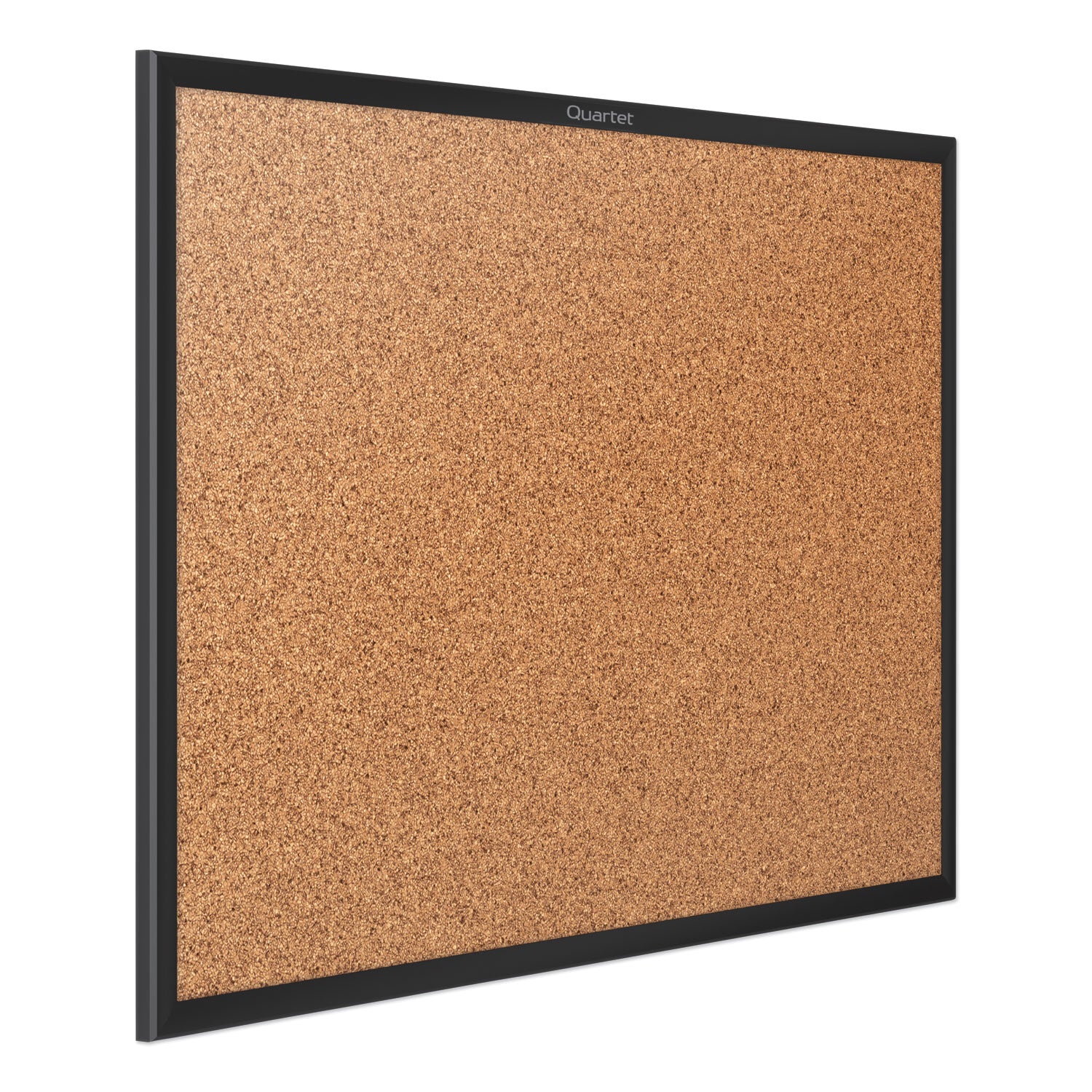 Quartet® Classic Series Cork Bulletin Board, 36" x 24", Tan Surface, Black Aluminum Frame