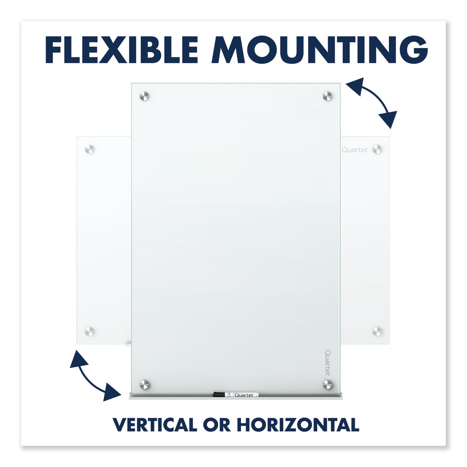 Quartet® Infinity Magnetic Glass Marker Board, 72" x 48", White Surface
