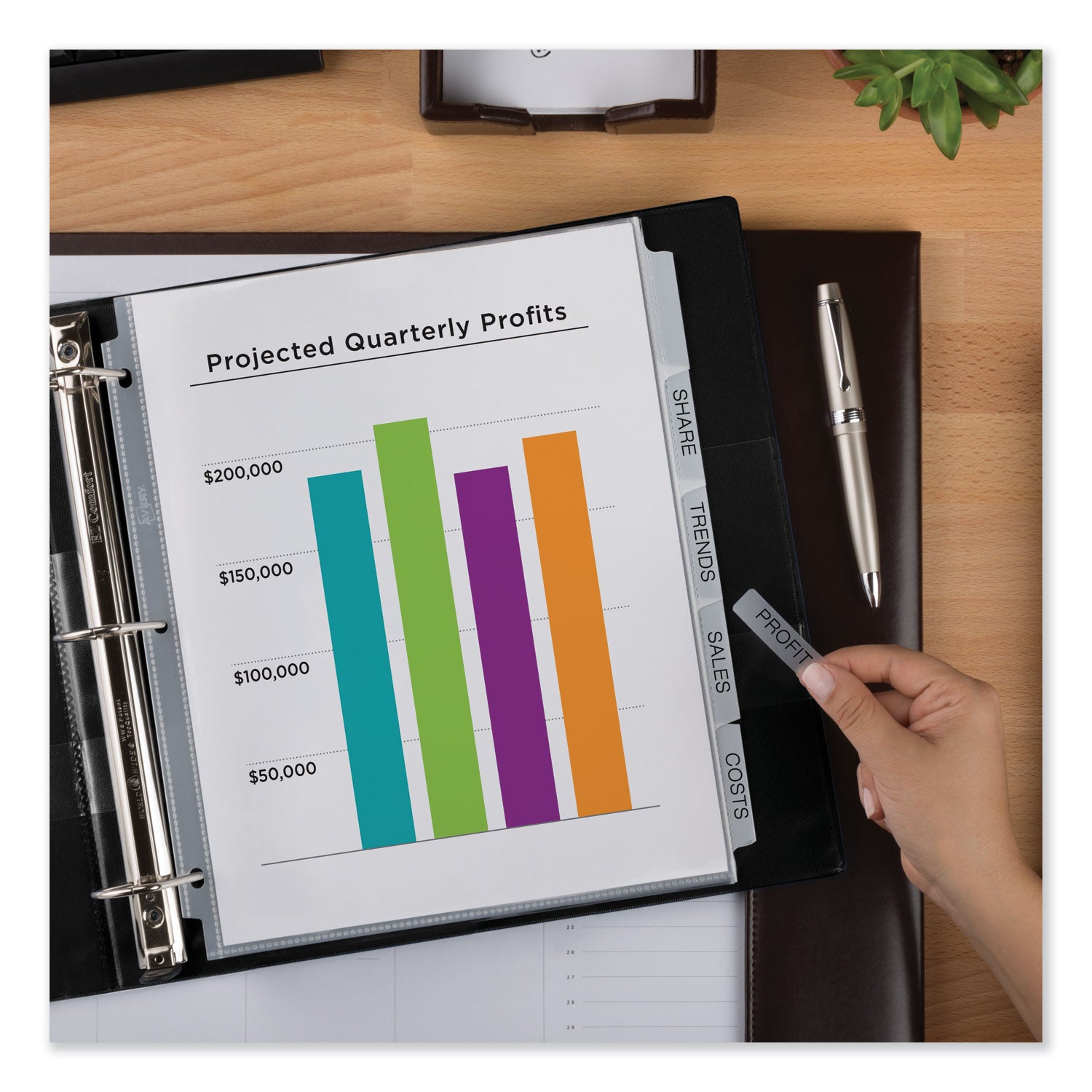 Avery® Print And Apply Index Maker Clear Label Sheet Protector Dividers With White Tabs, 8-Tab, 11 X 8.5, Clear, 1 Set