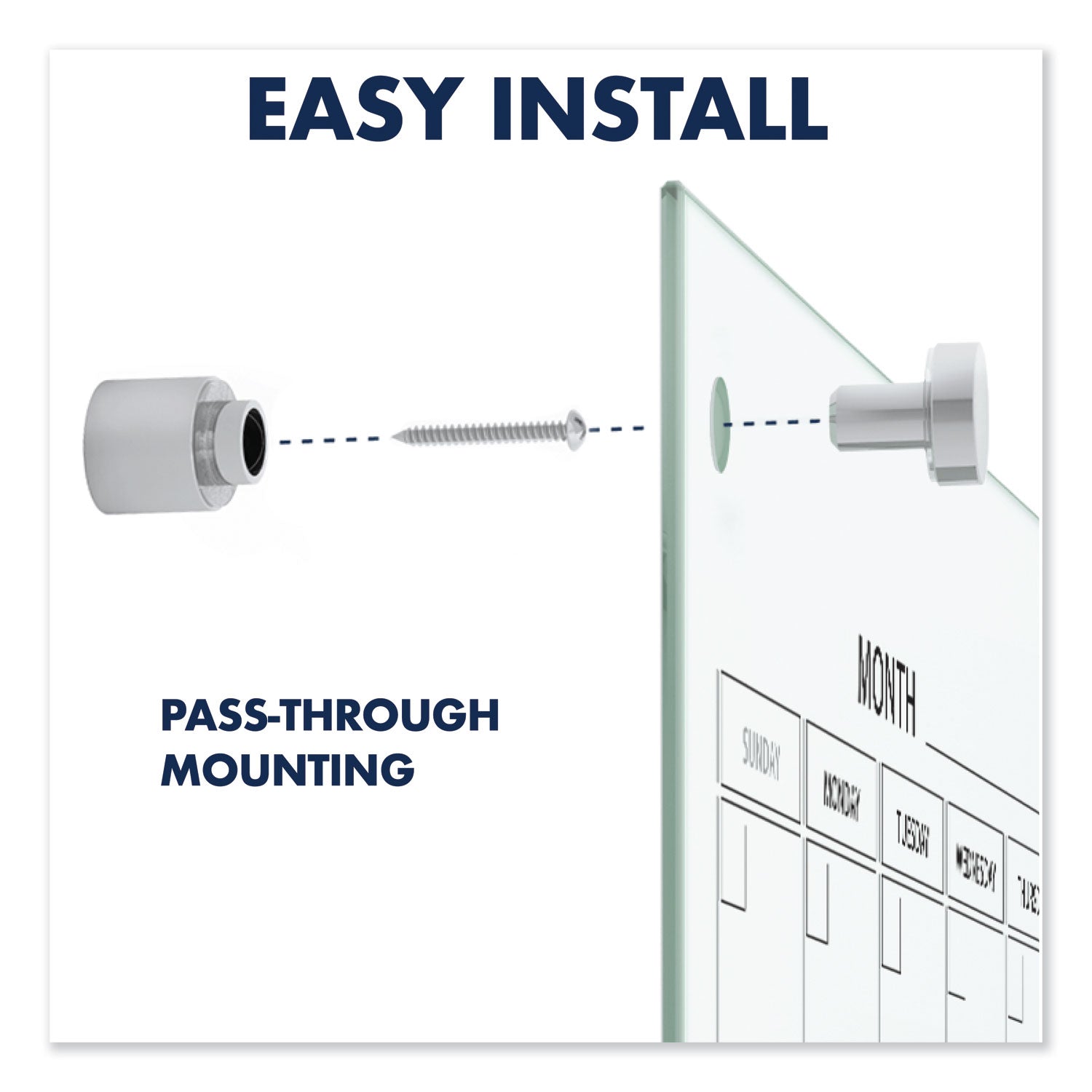 Quartet® Infinity Magnetic Glass Calendar Board, Monthly Planning/Scheduling, 36" x 24", White Surface