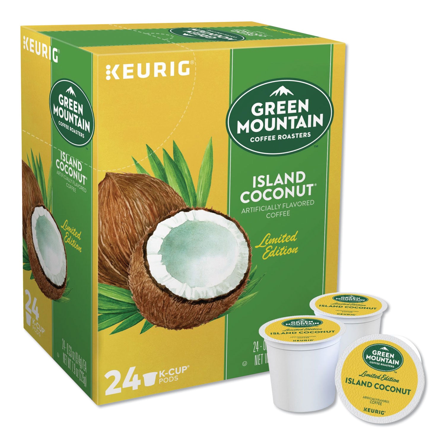 Green Mountain Coffee® Island Coconut Coffee K-Cup Pods, 96/carton