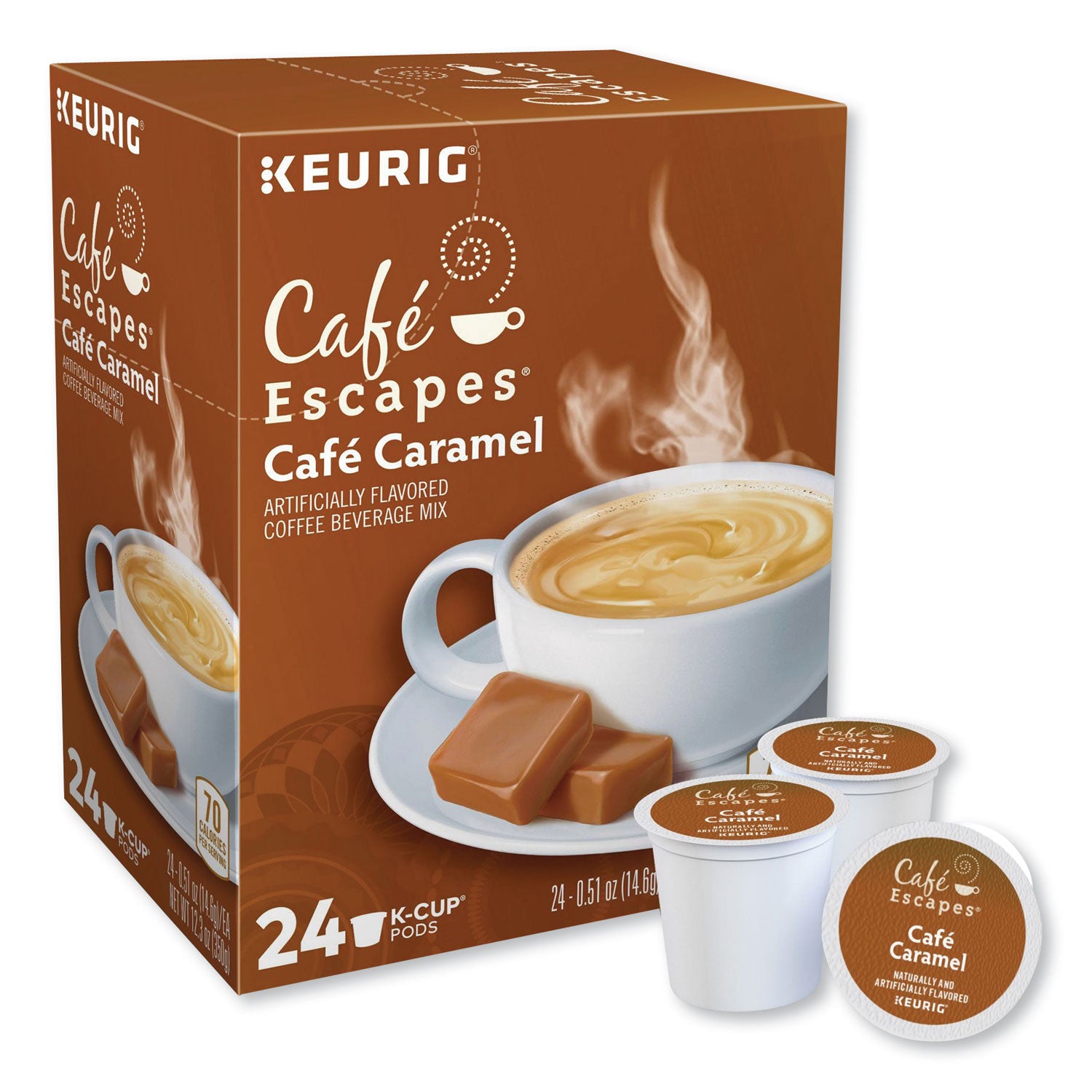 Café Escapes® Cafe Caramel K-Cups, 24/box