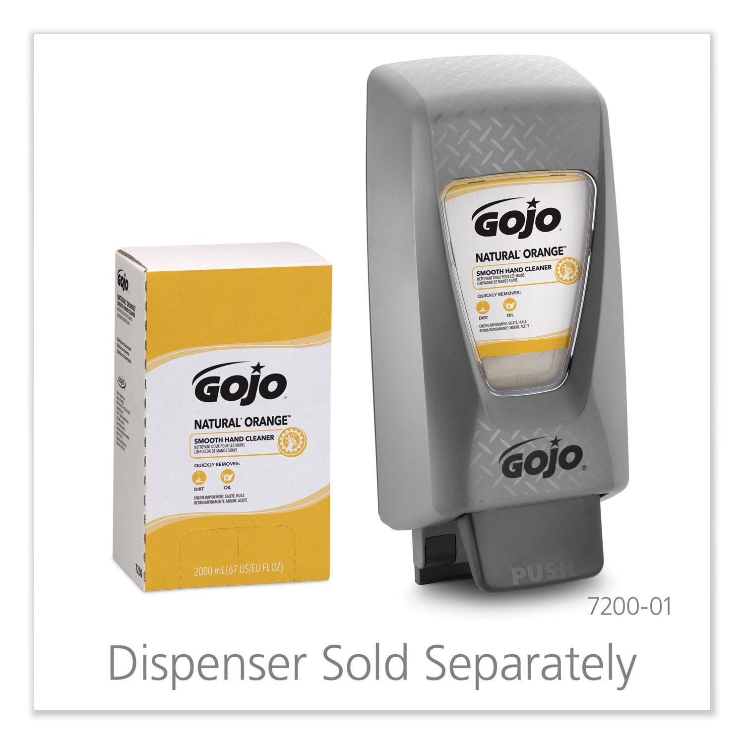 GOJO® NATURAL ORANGE Smooth Hand Cleaner, Refill for GOJO PRO TDX Push-Style Dispenser, Citrus Scent, 2,000 mL, 4/Carton