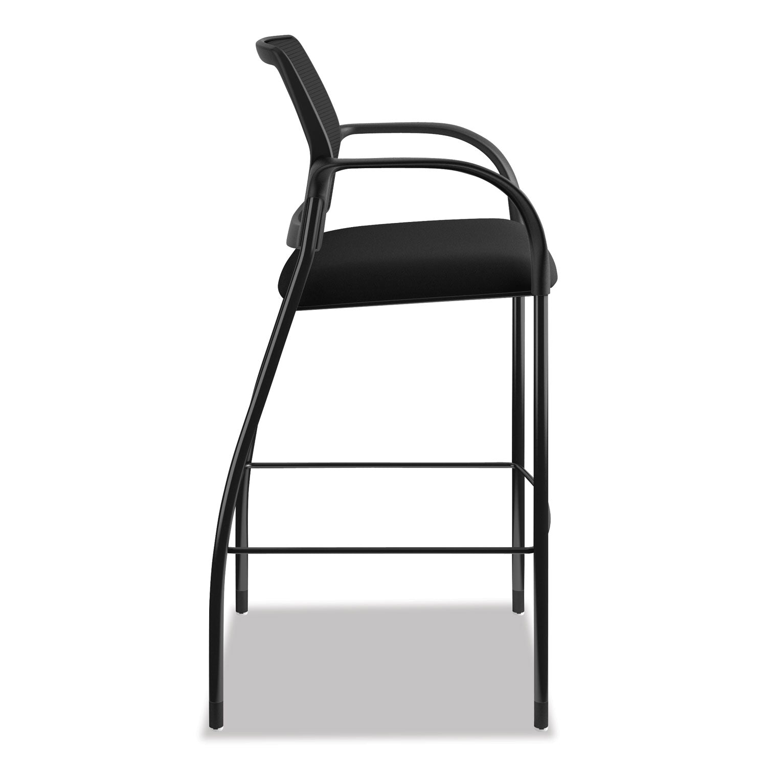 HON® Ignition 2.0 Ilira-Stretch Mesh Back Cafe Height Stool, Supports Up to 300 lb, 31" High Seat, Black Seat/Back, Black Base