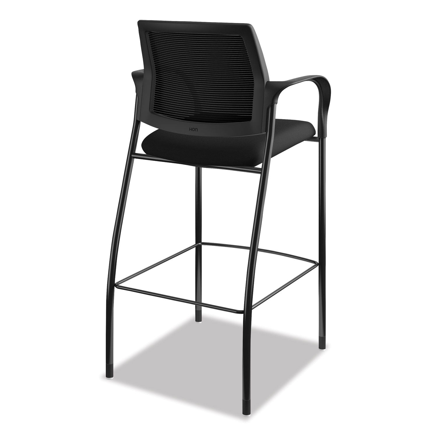 HON® Ignition 2.0 Ilira-Stretch Mesh Back Cafe Height Stool, Supports Up to 300 lb, 31" High Seat, Black Seat/Back, Black Base