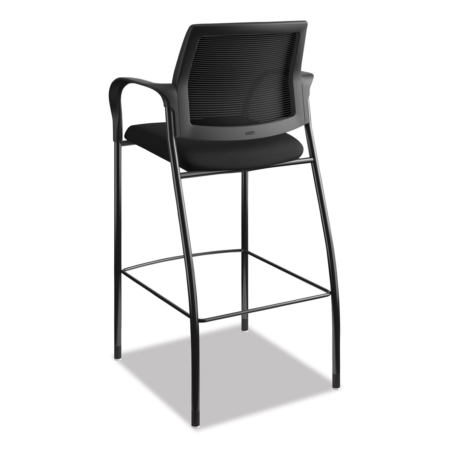 HON® Ignition 2.0 Ilira-Stretch Mesh Back Cafe Height Stool, Supports Up to 300 lb, 31" High Seat, Black Seat/Back, Black Base