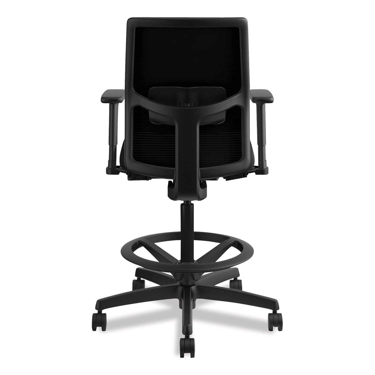HON® Ignition 2.0 Ilira-Stretch Mesh Back Task Stool, Supports Up To 300 Lb, 23" To 32" Seat Height, Black