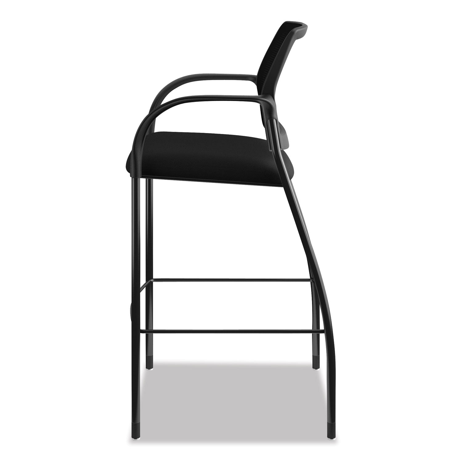 HON® Ignition 2.0 Ilira-Stretch Mesh Back Cafe Height Stool, Supports Up to 300 lb, 31" High Seat, Black Seat/Back, Black Base