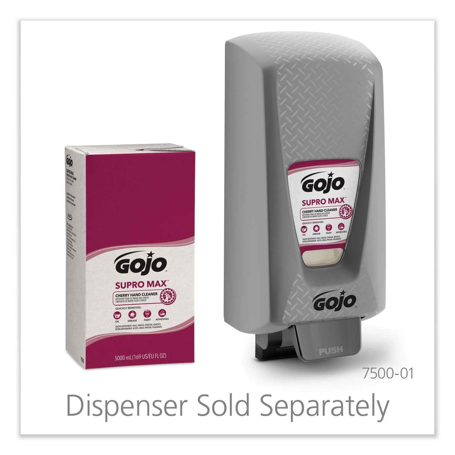 GOJO® SUPRO MAX Heavy Duty Hand Cleaner, Refill for GOJO PRO TDX Touch-Free Dispenser, Cherry Scent, 5,000 mL, 2/Carton