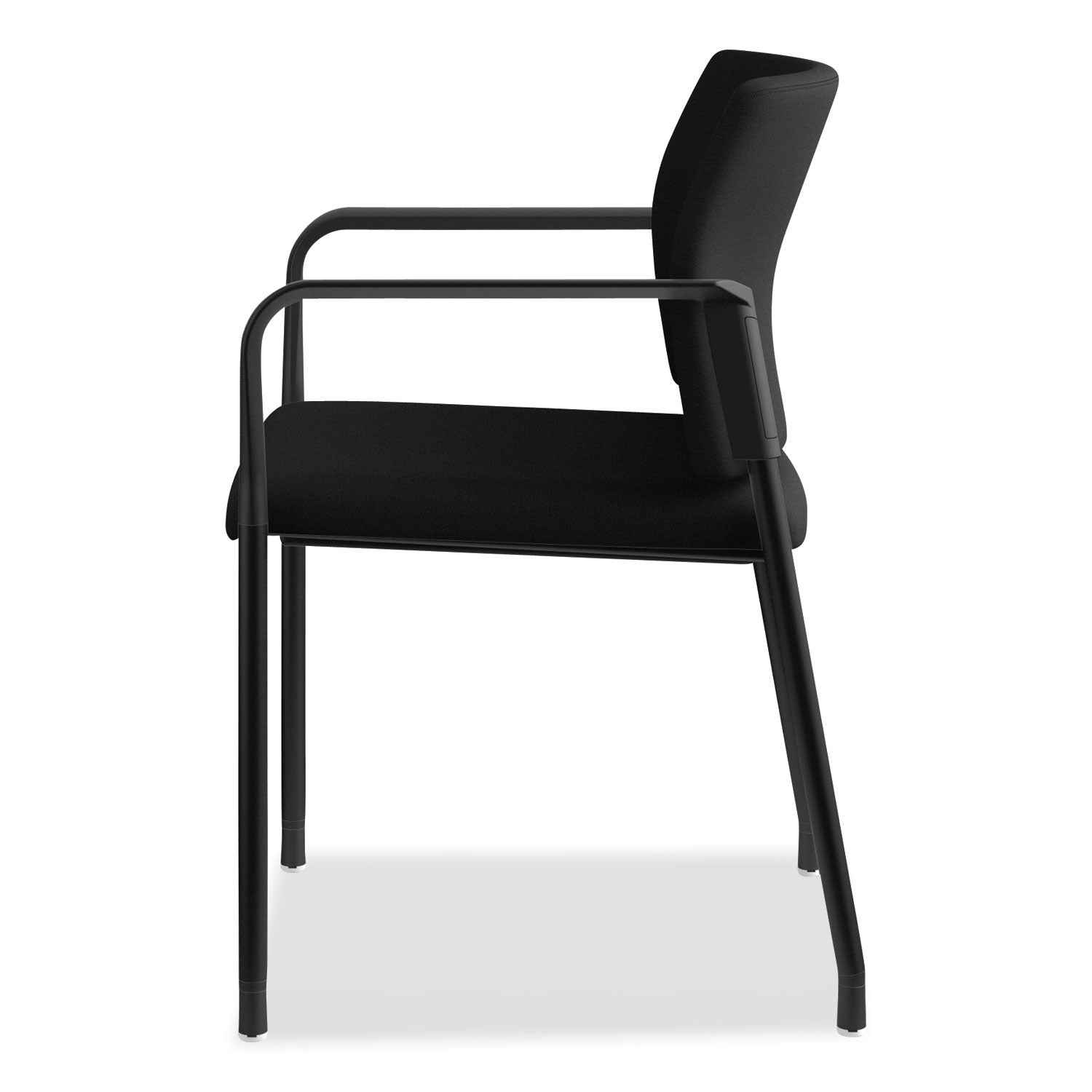 HON® Accommodate Series Guest Chair with Arms, Fabric Upholstery, 23.25" x 22.25" x 32", Black Seat/Back, Charblack Legs, 2/Carton