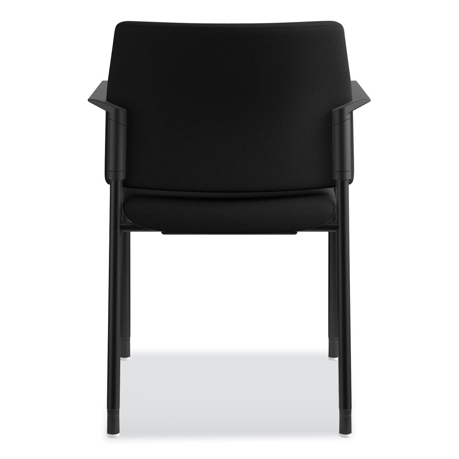 HON® Accommodate Series Guest Chair with Arms, Fabric Upholstery, 23.25" x 22.25" x 32", Black Seat/Back, Charblack Legs, 2/Carton
