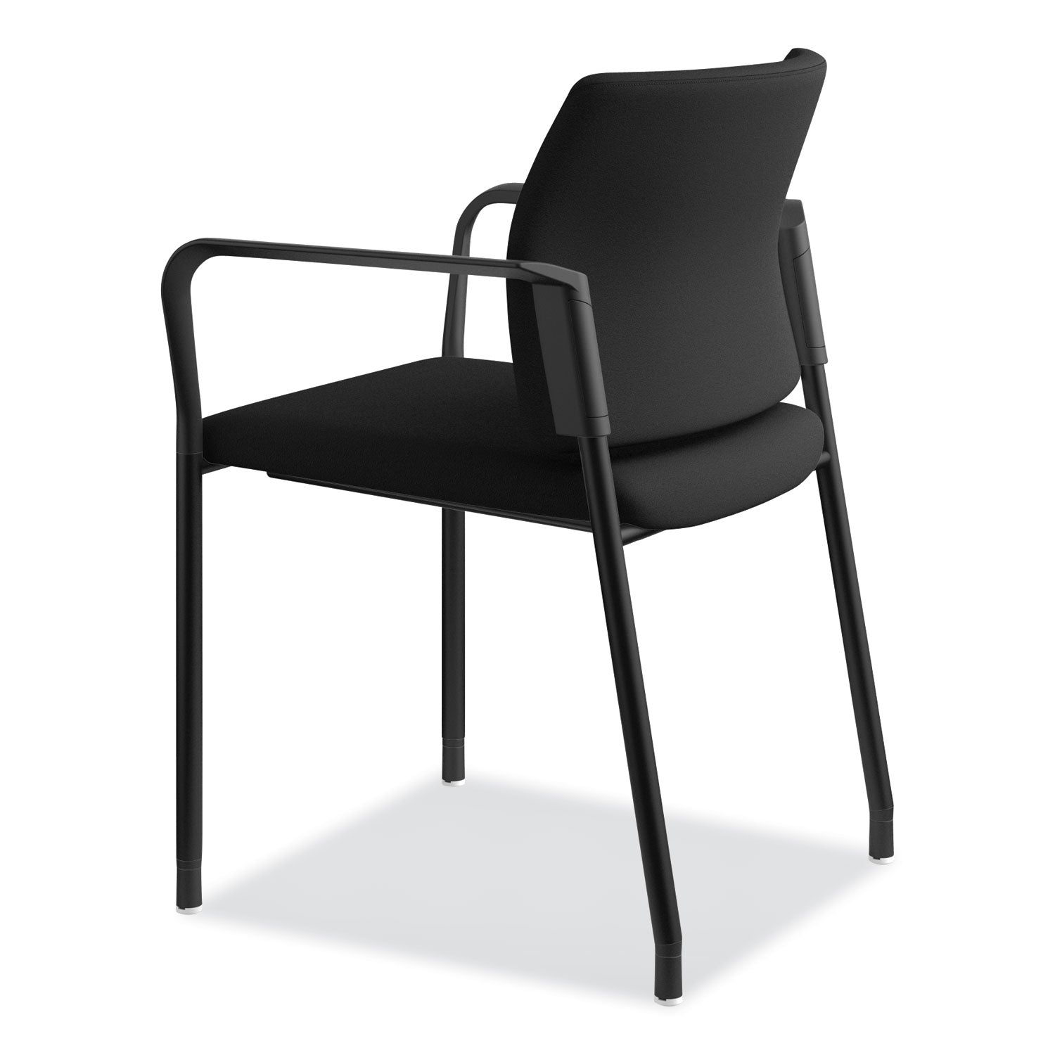HON® Accommodate Series Guest Chair with Arms, Fabric Upholstery, 23.25" x 22.25" x 32", Black Seat/Back, Charblack Legs, 2/Carton