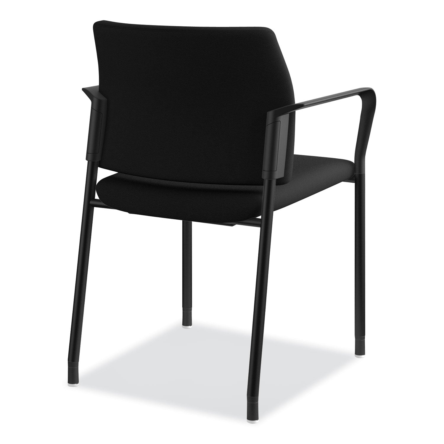 HON® Accommodate Series Guest Chair with Arms, Fabric Upholstery, 23.25" x 22.25" x 32", Black Seat/Back, Charblack Legs, 2/Carton