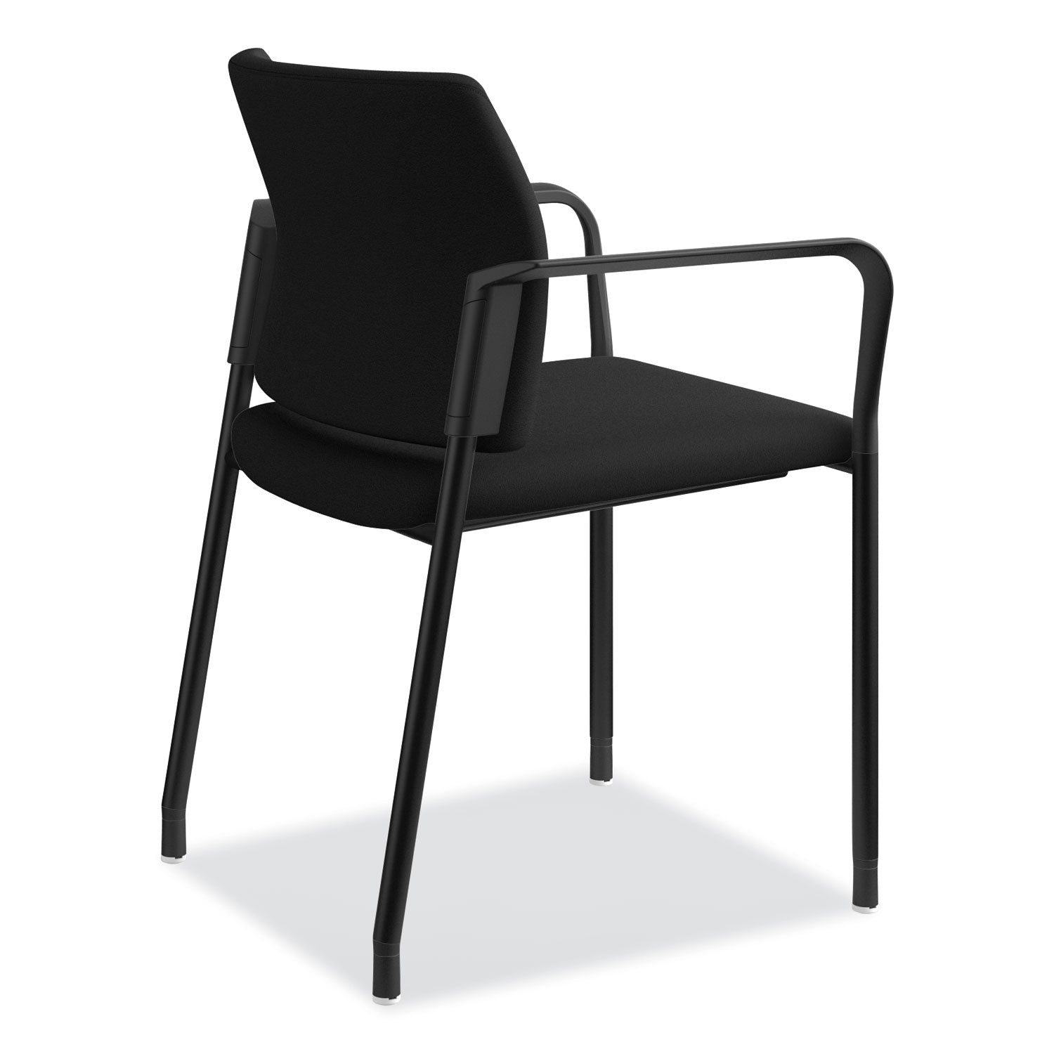 HON® Accommodate Series Guest Chair with Arms, Fabric Upholstery, 23.25" x 22.25" x 32", Black Seat/Back, Charblack Legs, 2/Carton