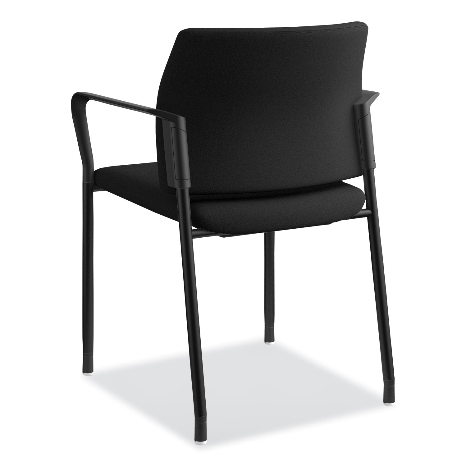 HON® Accommodate Series Guest Chair with Arms, Fabric Upholstery, 23.25" x 22.25" x 32", Black Seat/Back, Charblack Legs, 2/Carton