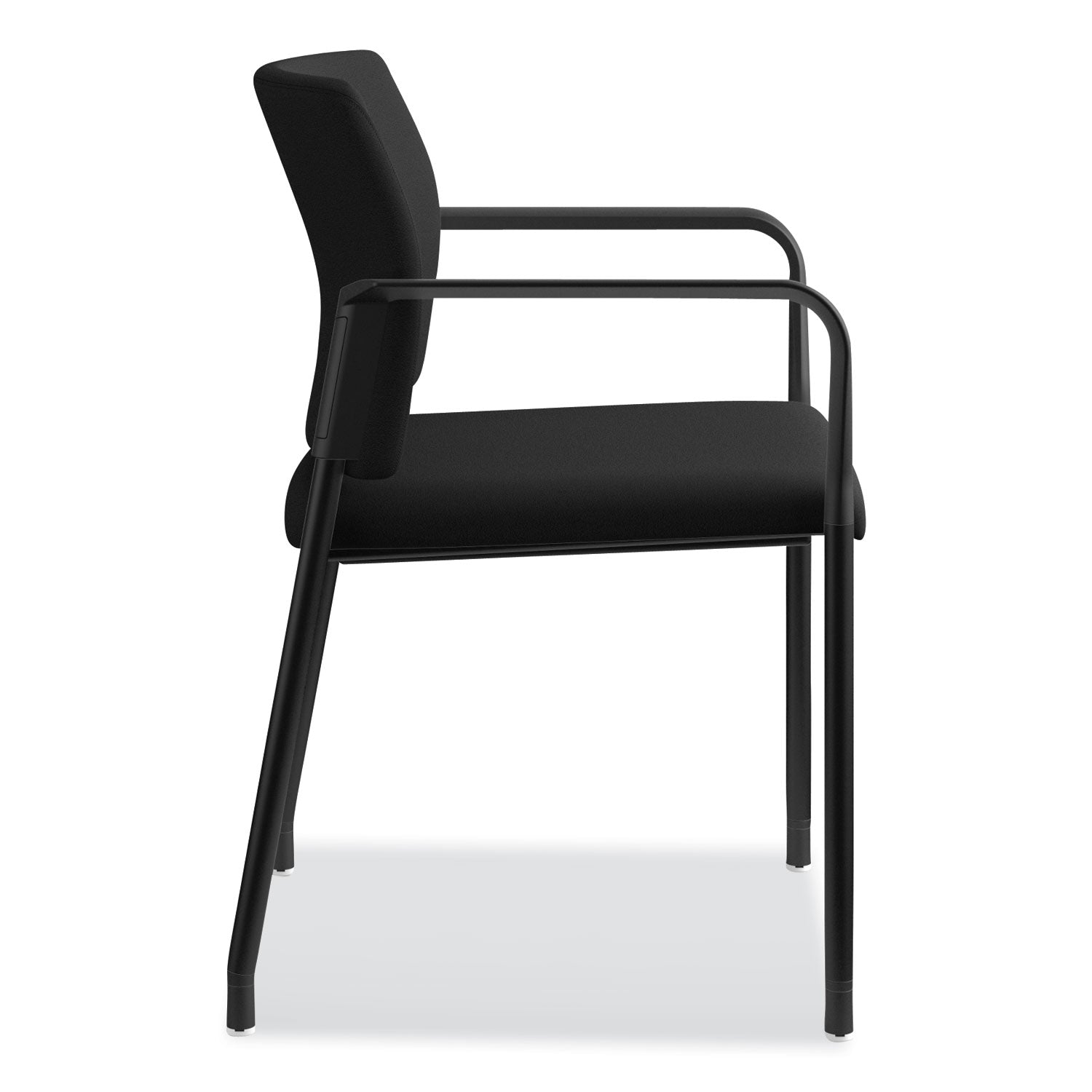 HON® Accommodate Series Guest Chair with Arms, Fabric Upholstery, 23.25" x 22.25" x 32", Black Seat/Back, Charblack Legs, 2/Carton