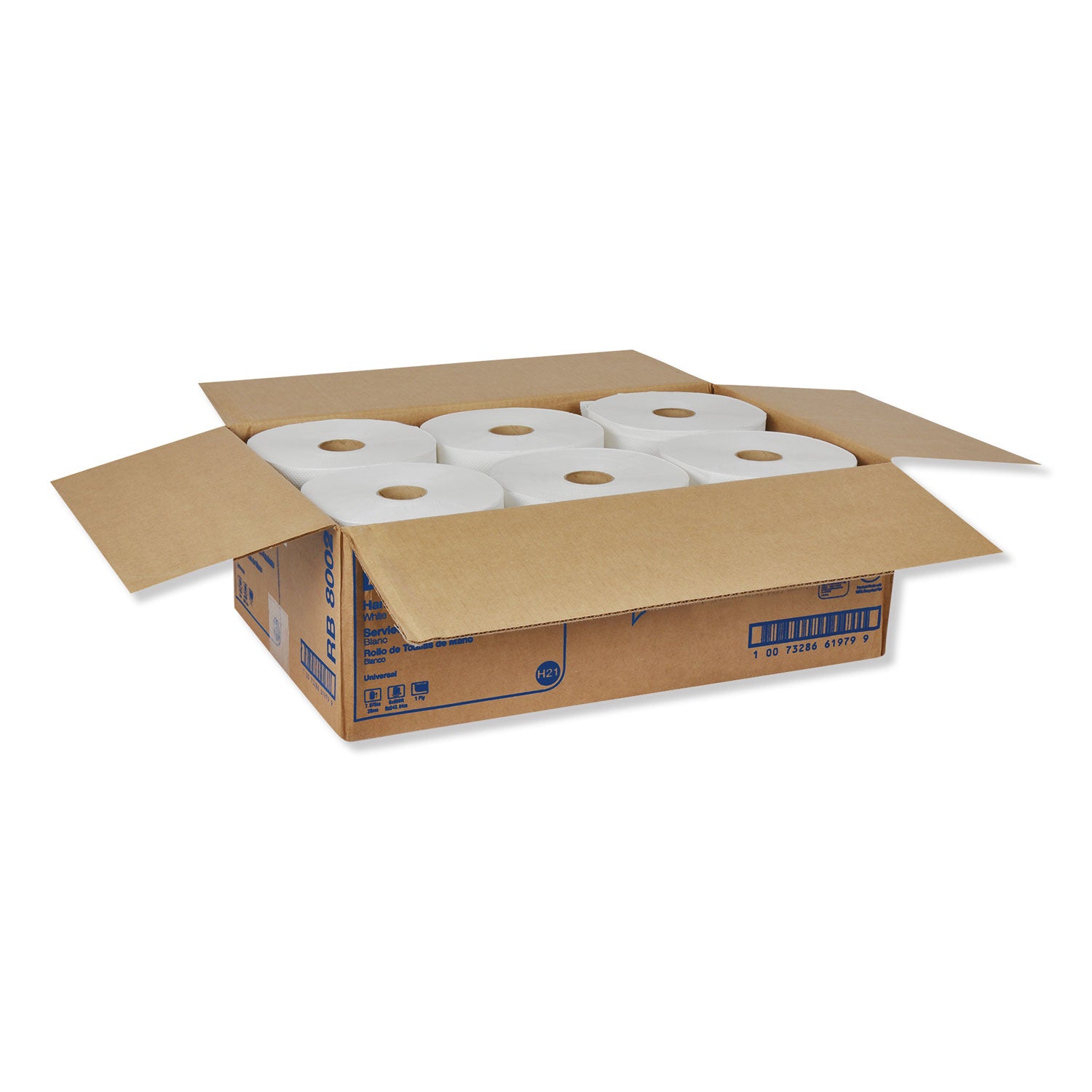 Tork® Universal Hand Towel Roll, 1-Ply, 7.88" x 800 ft, White, 6 Rolls/Carton