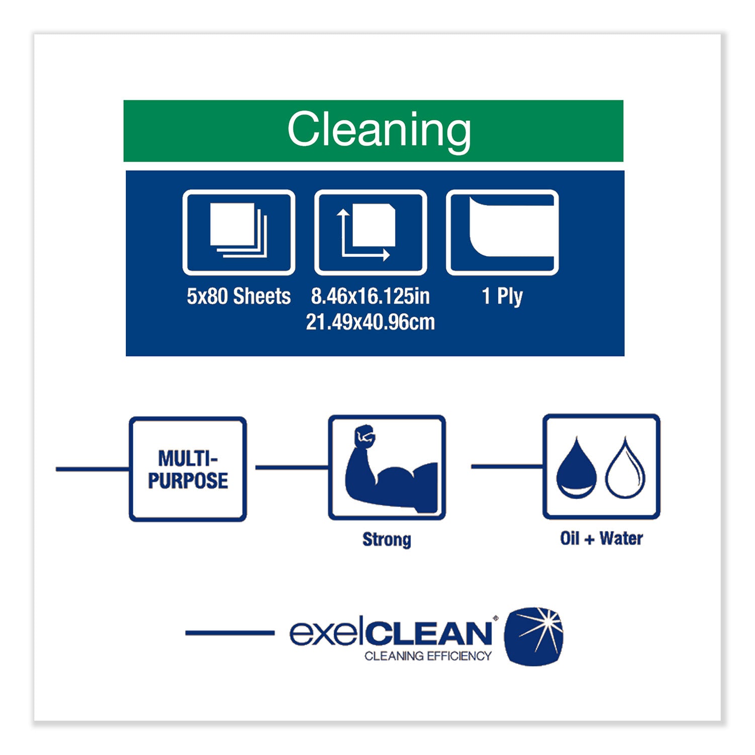 Tork® Heavy-Duty Cleaning Cloth, 8.46 X 16.13, White, 80/box, 5 Boxes/carton