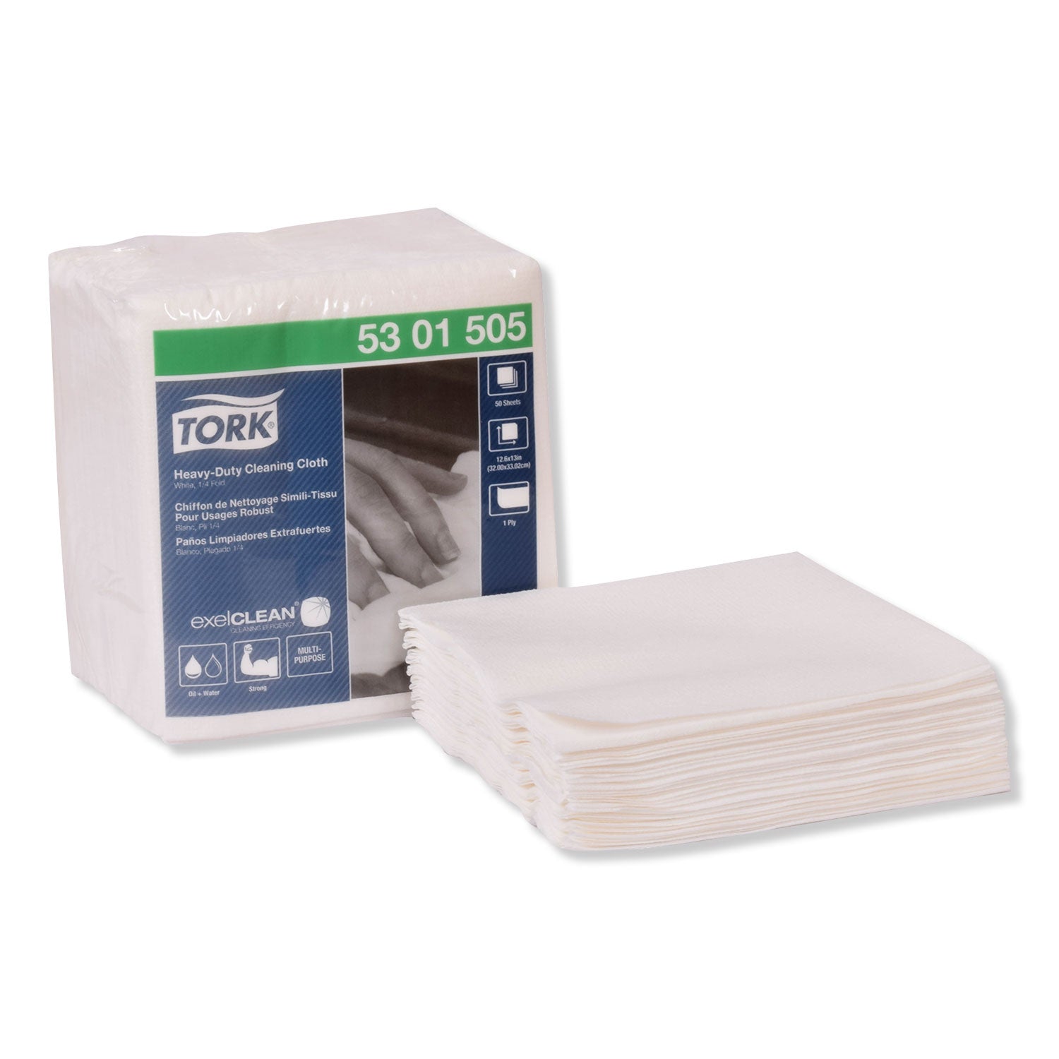 Tork® Heavy-Duty Cleaning Cloth, 12.6 X 13, White, 50/pack, 6 Packs/carton