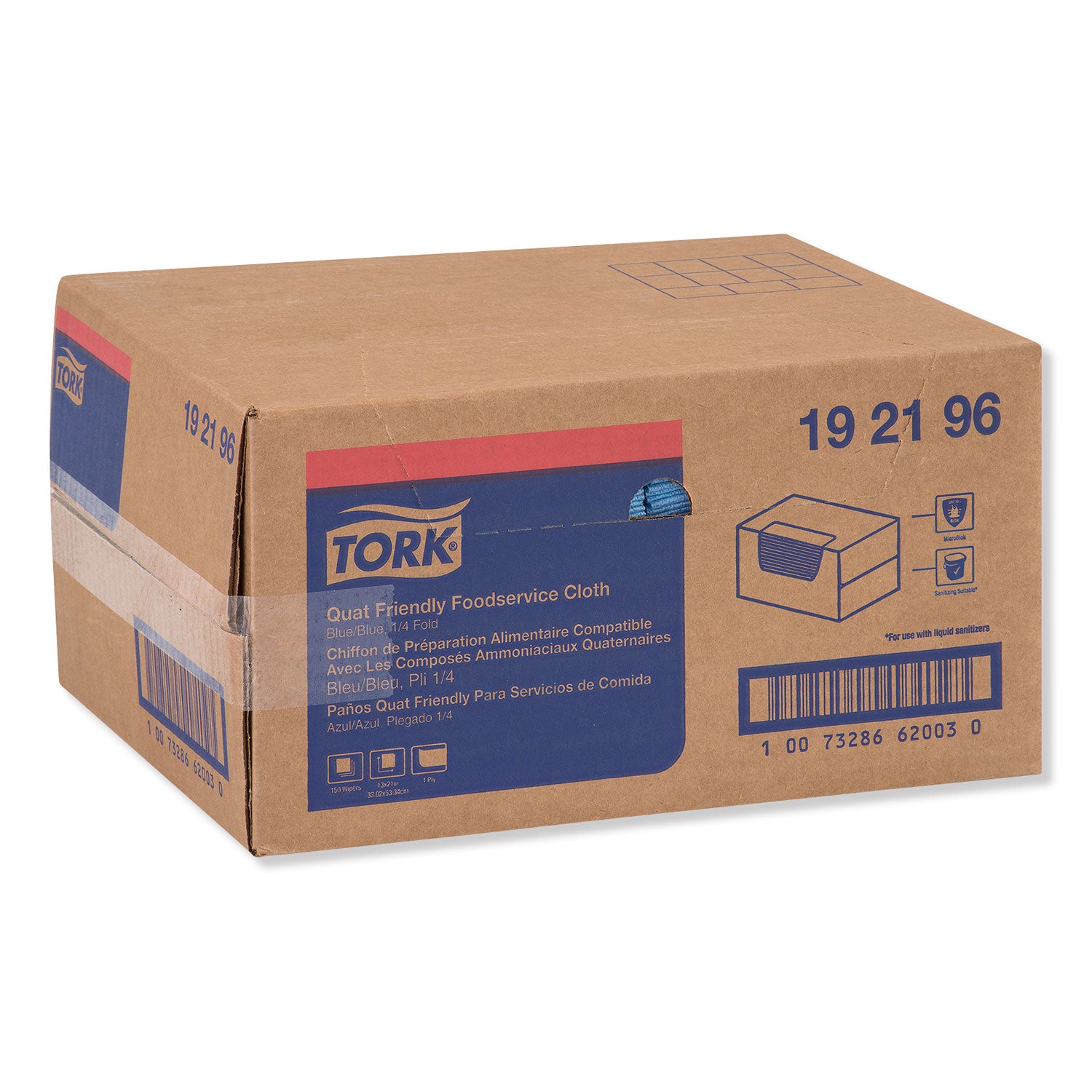 Tork® Foodservice Cloth, 13 x 21, Blue, 150/Carton