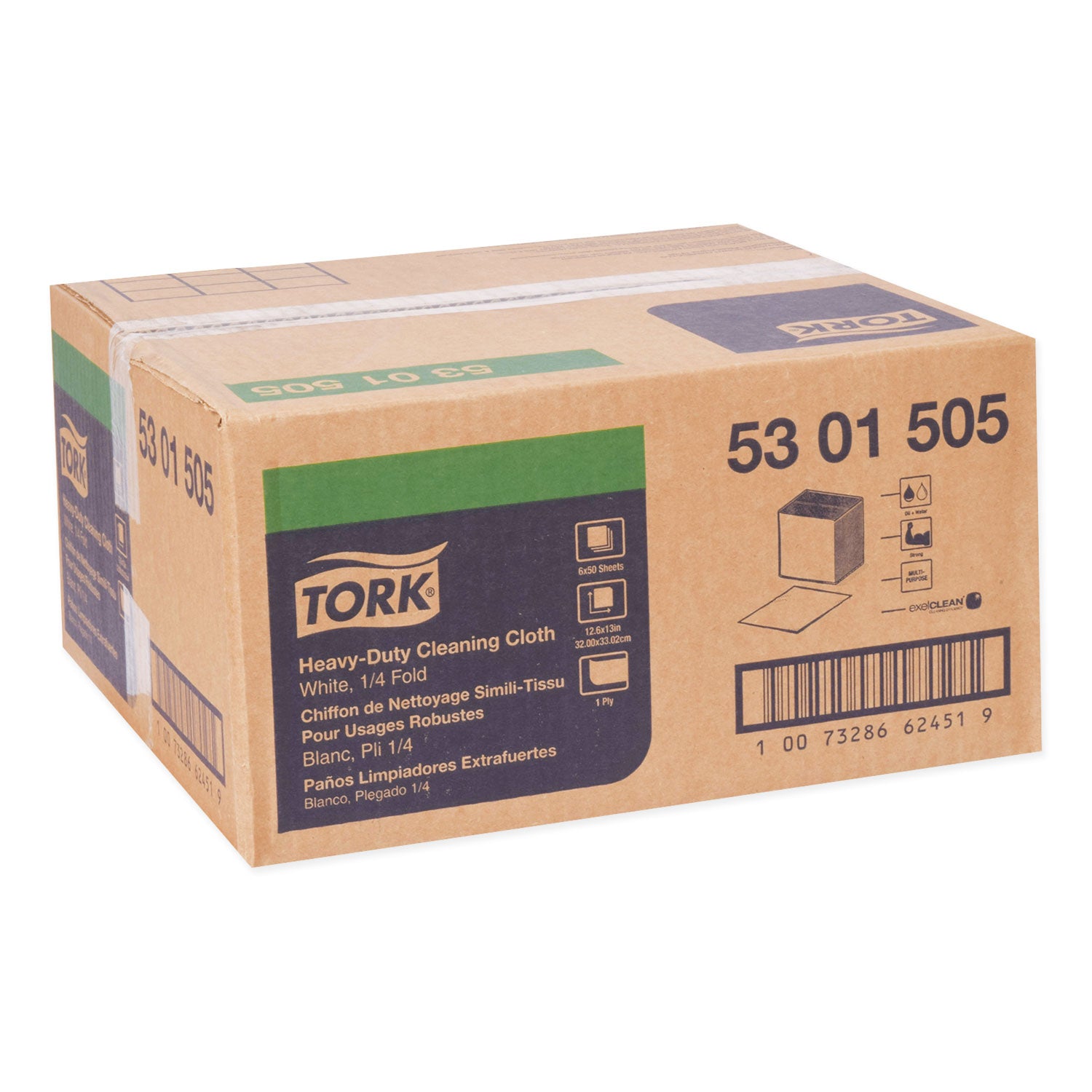 Tork® Heavy-Duty Cleaning Cloth, 12.6 X 13, White, 50/pack, 6 Packs/carton