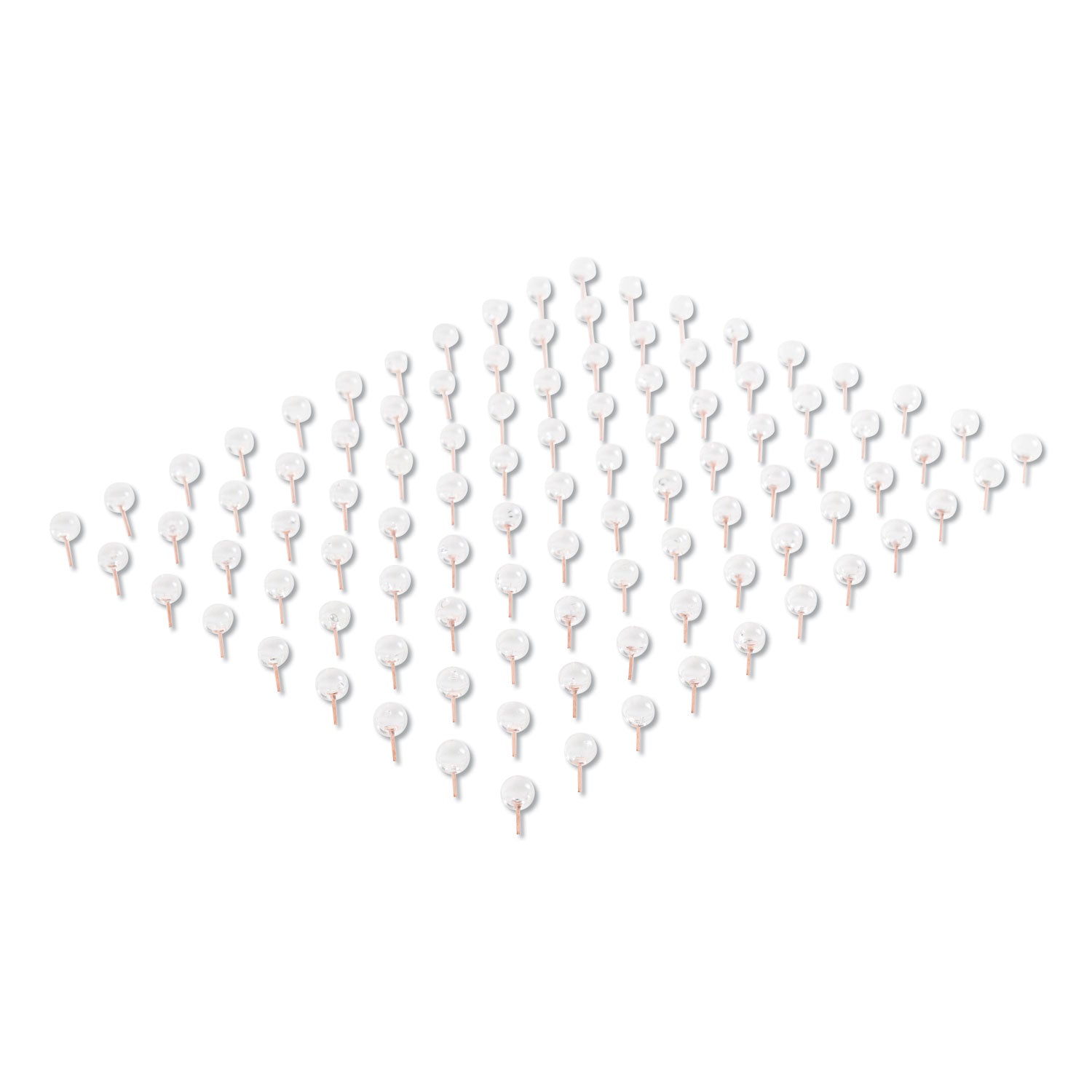 U Brands Fashion Sphere Push Pins, Plastic, Clear/Rose Gold, 0.44", 100/Pack