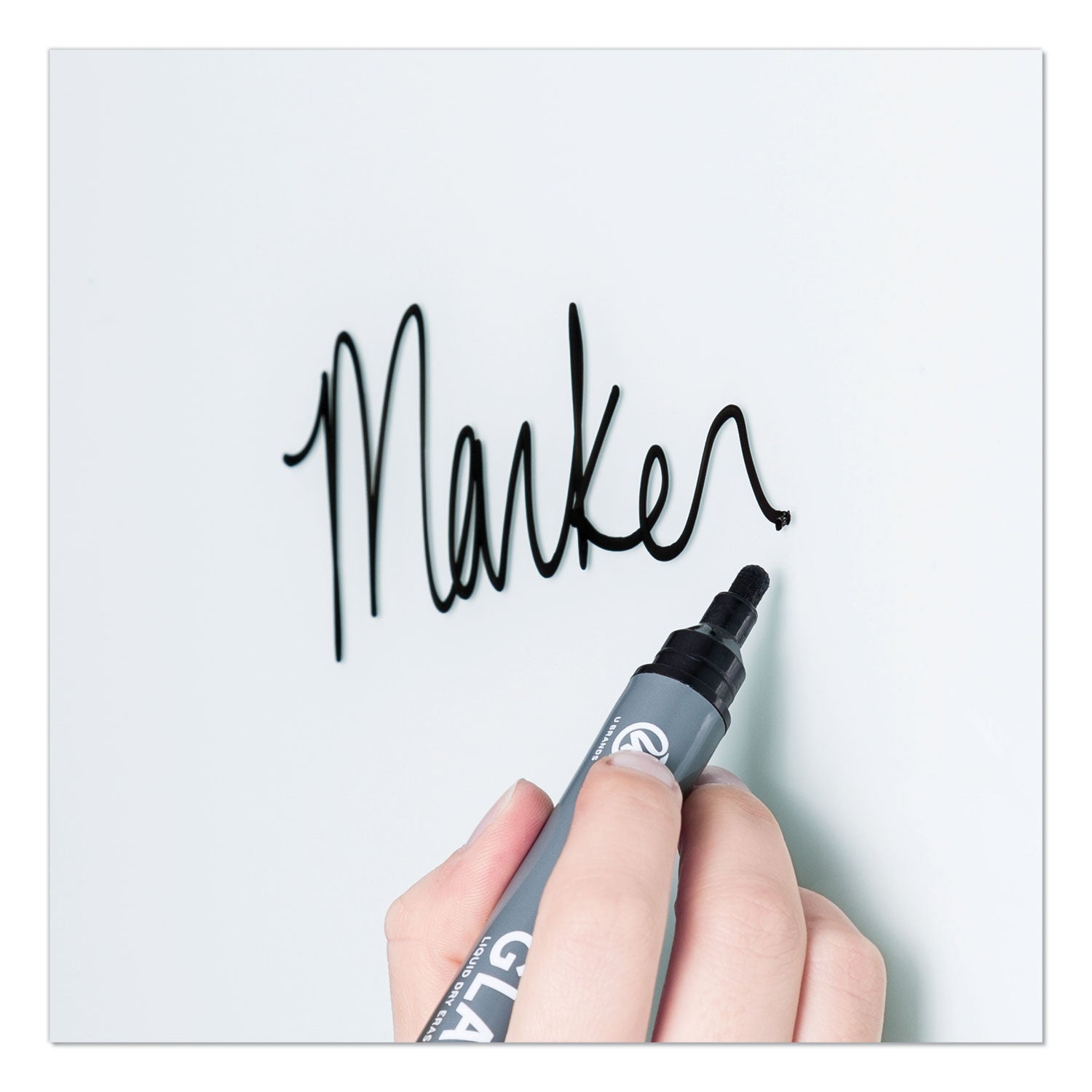 U Brands Floating Glass Dry Erase Board, 36" x 24" (Actual Size: 35" x 23"), White Surface