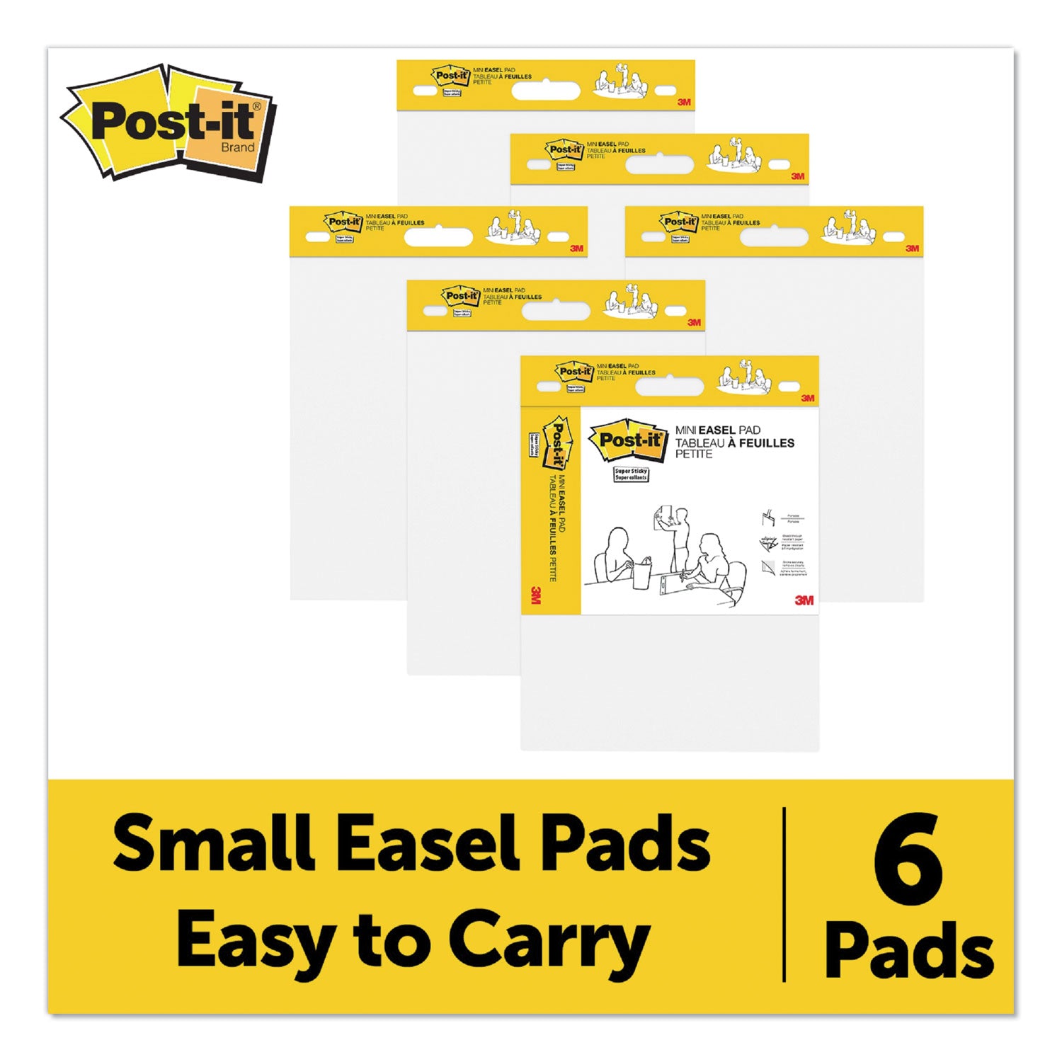 Post-it® Easel Pads Super Sticky Vertical-Orientation Self-Stick Easel Pads, Unruled, 15 x 18, White, 20 Sheets, 2/Pack