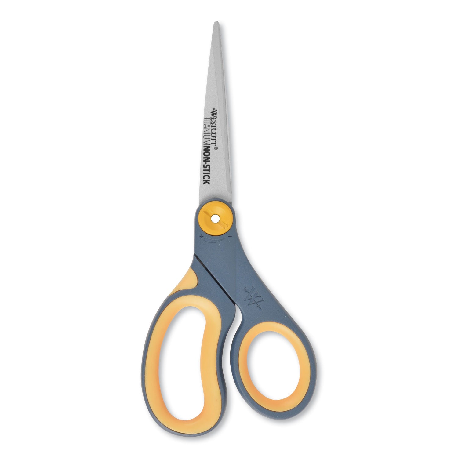Westcott® Non-Stick Titanium Bonded Scissors, 8" Long, 3.25" Cut Length, Straight Gray/Yellow Handle