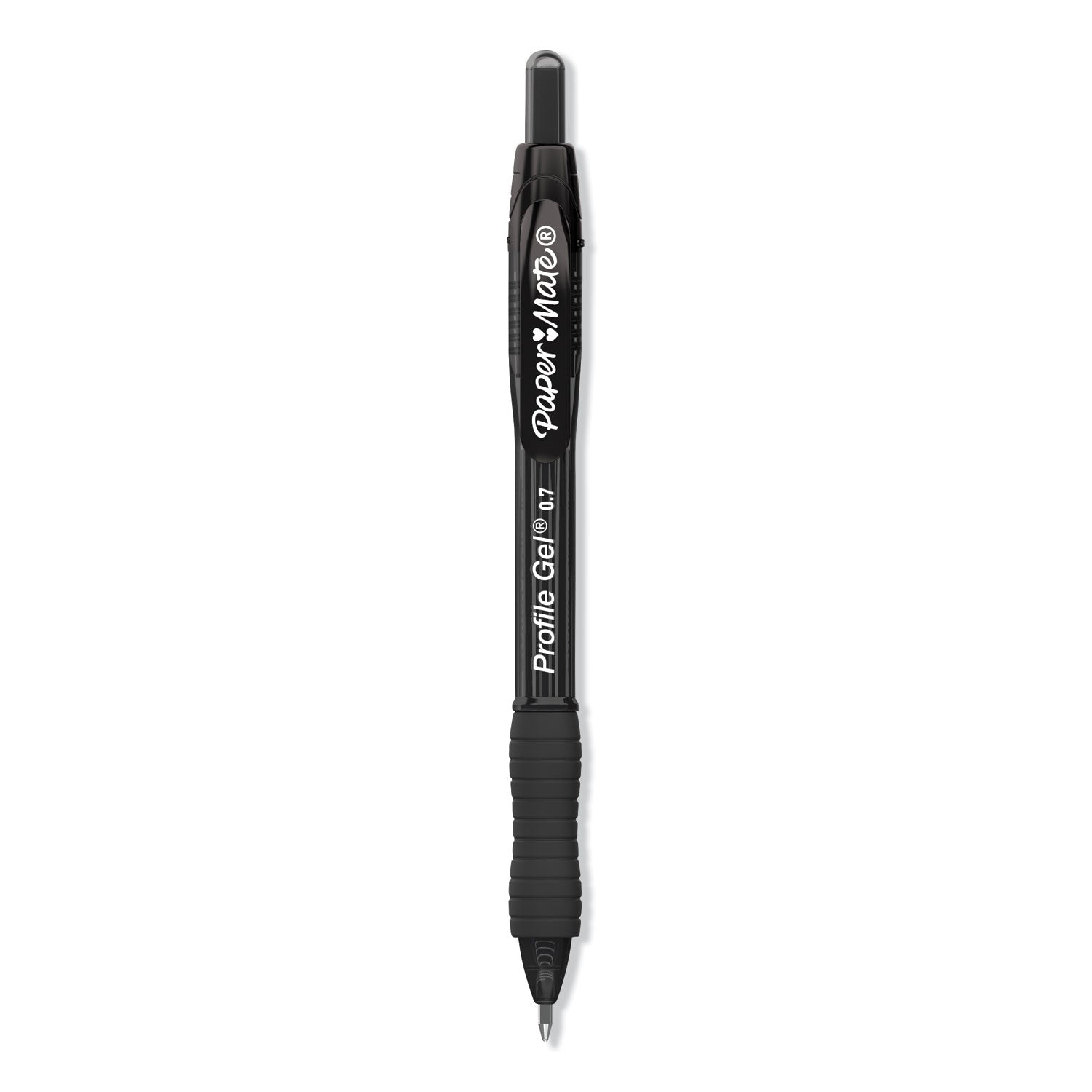 Profile Gel Pen, Retractable, Medium 0.7 mm, Black Ink, Translucent Black Barrel, 36/Pack