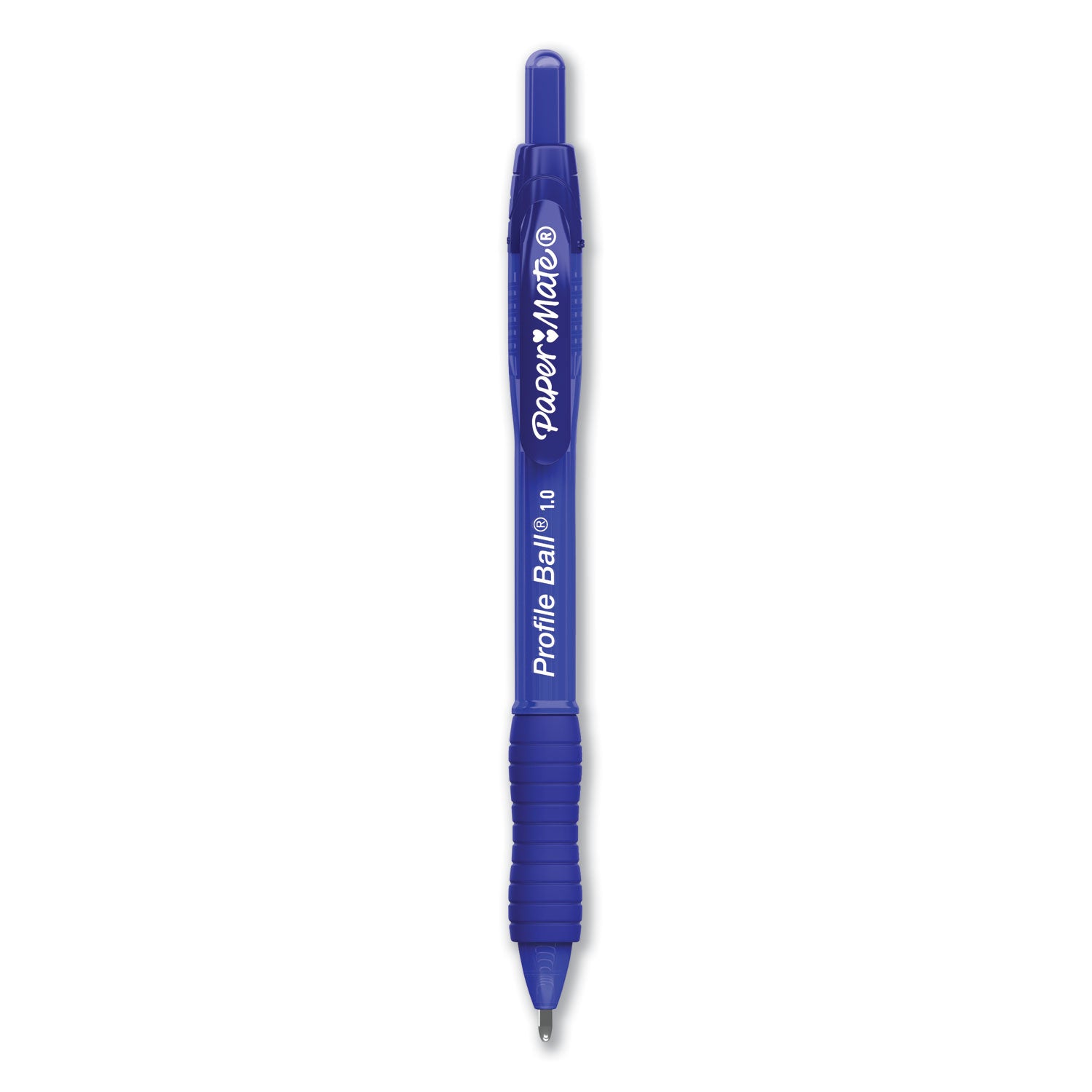 Profile Ballpoint Pen, Retractable, Medium 1 mm, Blue Ink, Translucent Blue Barrel, 4/Pack