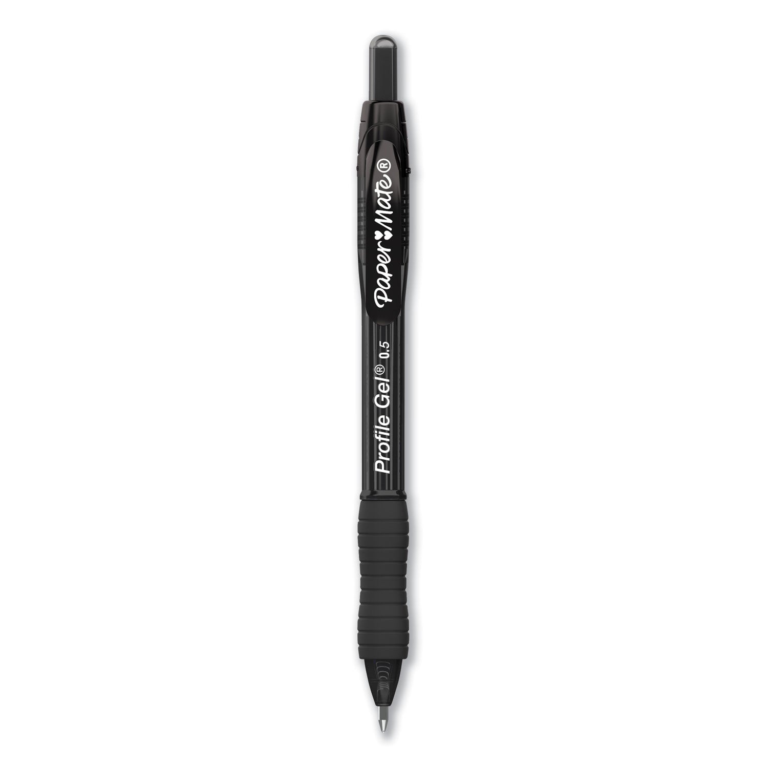 Profile Gel Pen, Retractable, Fine 0.5 mm, Black Ink, Translucent Black Barrel, 36/Pack