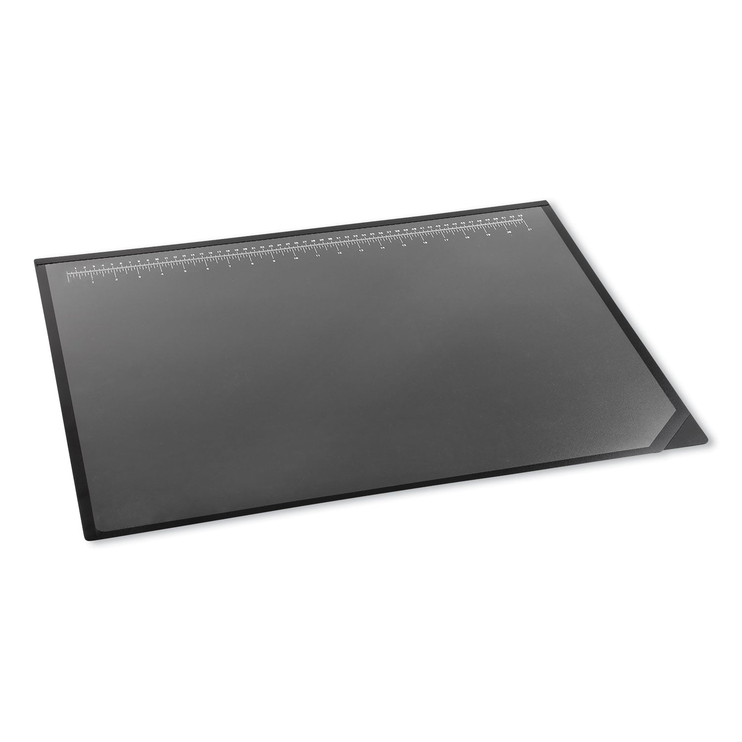 Artistic® Desk Pad with Transparent Lift-Top Overlay and Antimicrobial Protection, 22" x 17", Black Pad, Transparent Frost Overlay