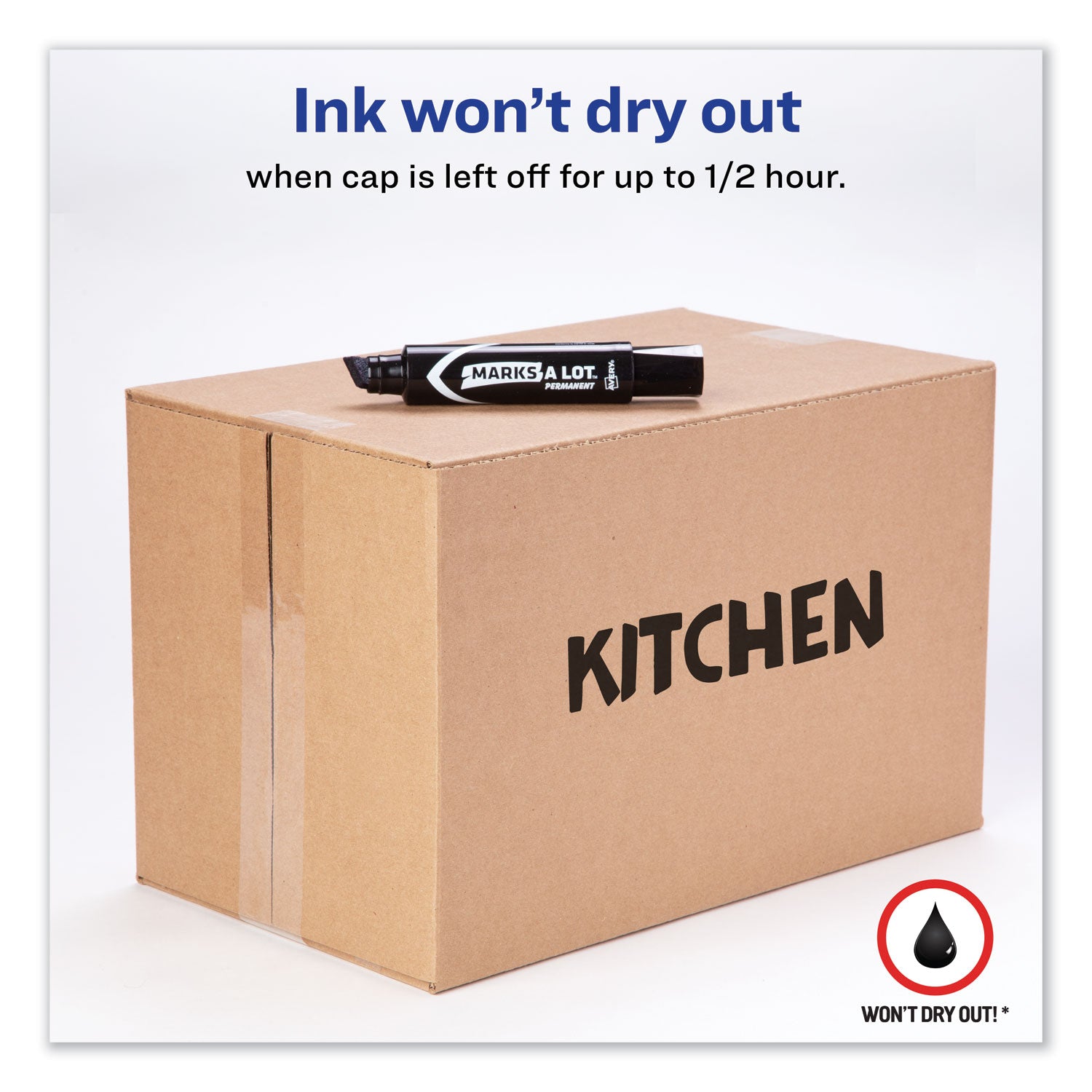 Avery® Marks A Lot Extra-Large Desk-Style Permanent Marker, Extra-Broad Chisel Tip, Black (24148)