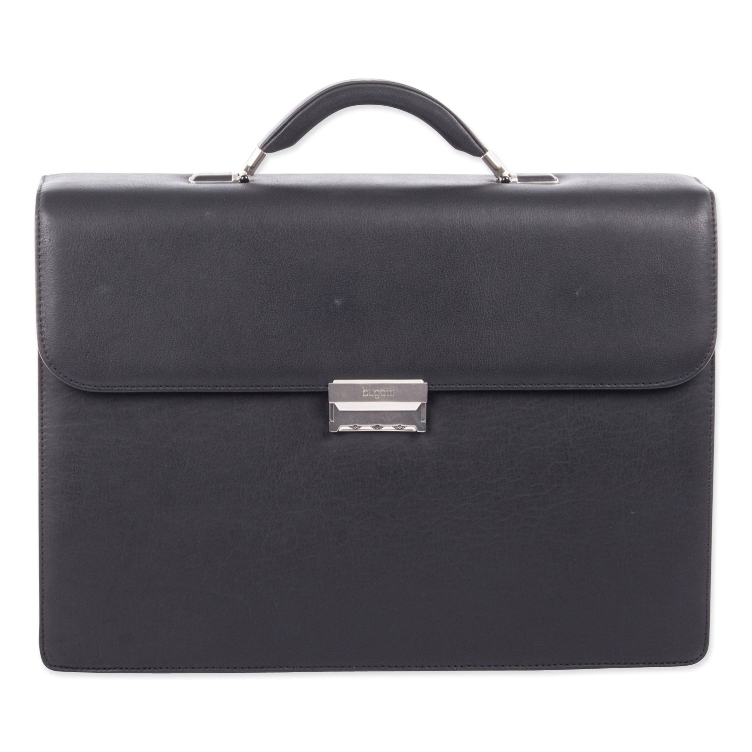 Swiss Mobility Milestone Briefcase, Fits Devices Up to 15.6", Leather, 5 x 5 x 12, Black