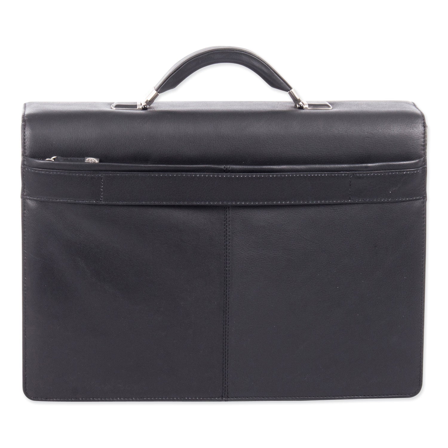 Swiss Mobility Milestone Briefcase, Fits Devices Up to 15.6", Leather, 5 x 5 x 12, Black