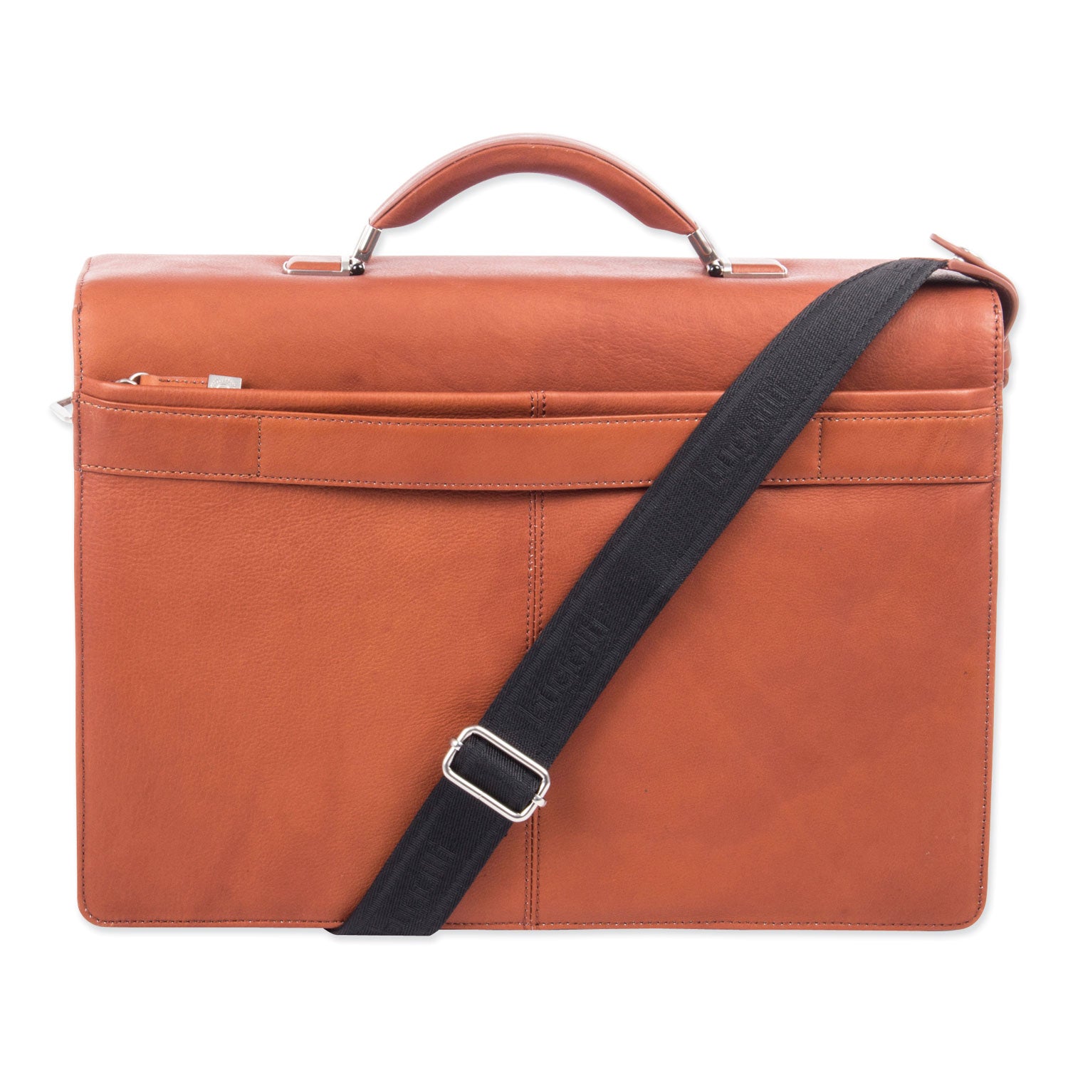 Swiss Mobility Milestone Briefcase, Fits Devices Up to 15.6", Leather, 5 x 5 x 12, Cognac