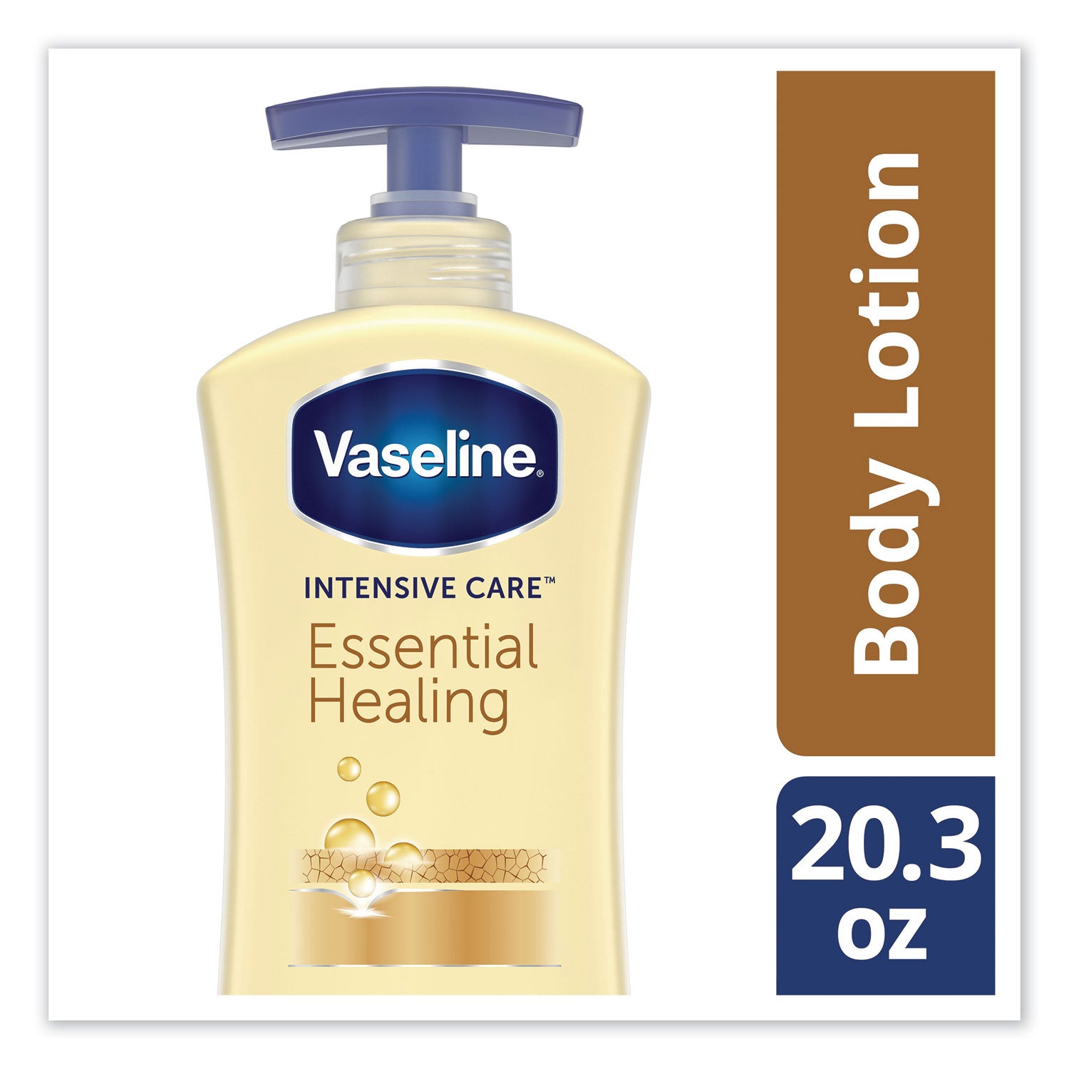 Vaseline® Intensive Care Essential Healing Body Lotion, 20.3 Oz, Pump Bottle, 4/carton