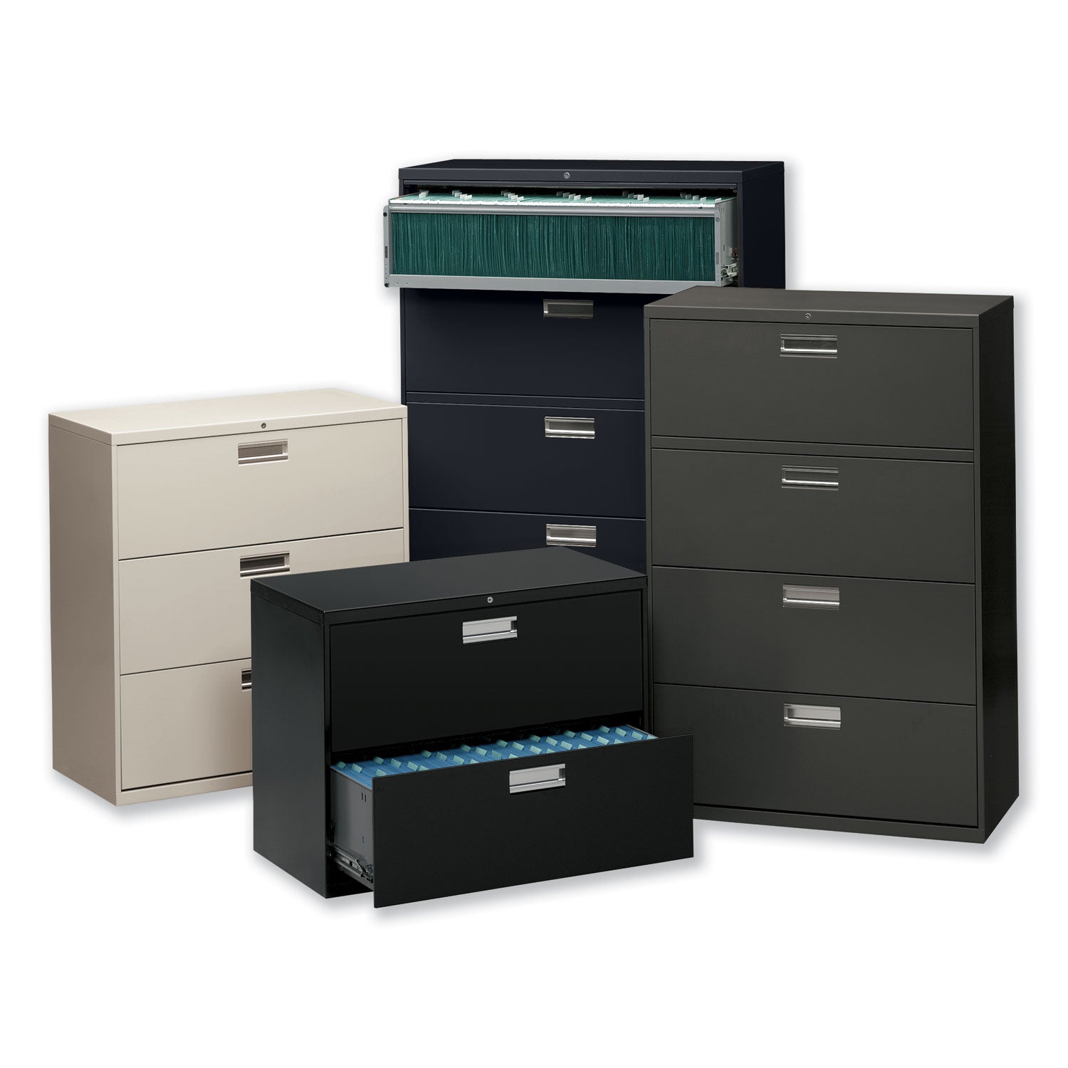 HON® Brigade 600 Series Lateral File, 2 Legal/letter-Size File Drawers, Black, 36" X 18" X 28"