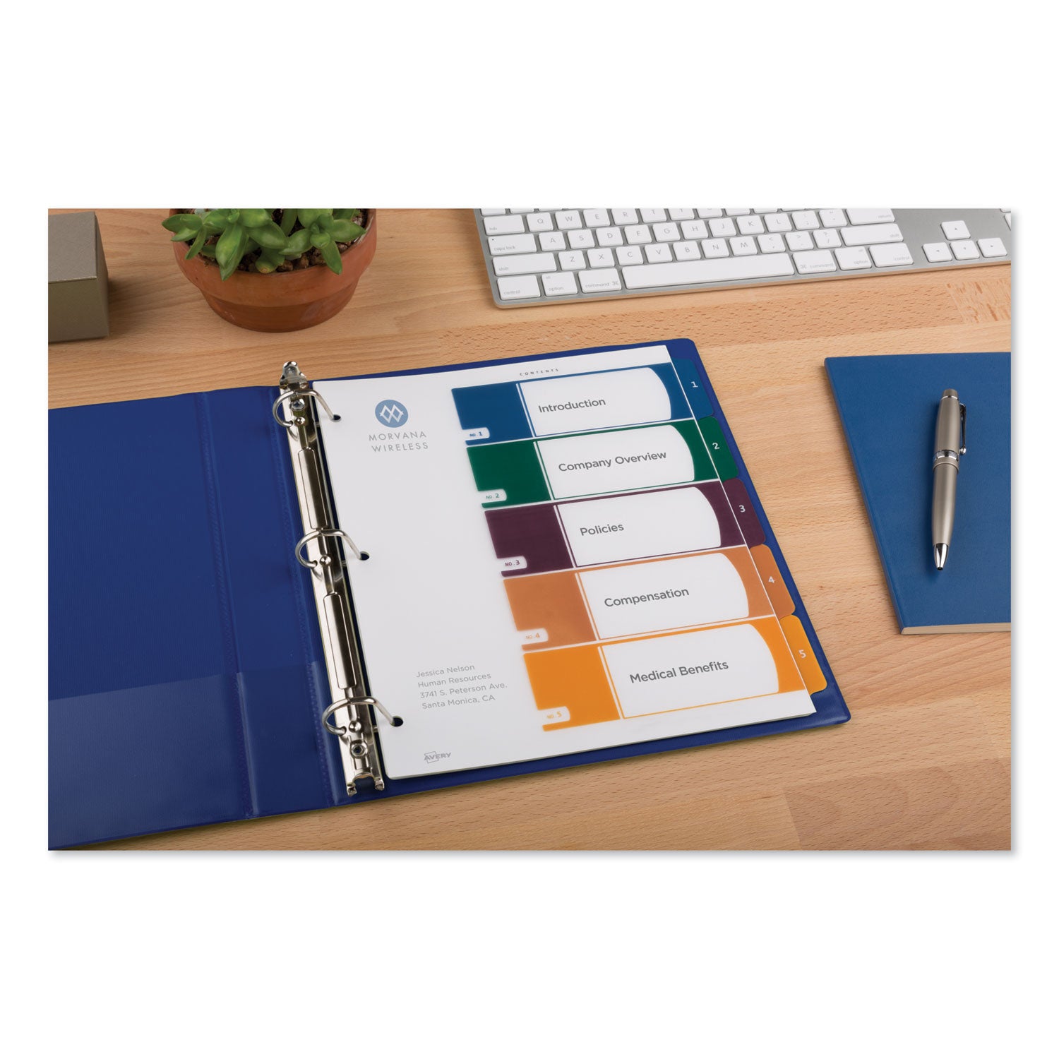 Avery® Customizable Table Of Contents Ready Index Dividers With Multicolor Tabs, 5-Tab, 1 To 5, 11 X 8.5, Translucent, 1 Set