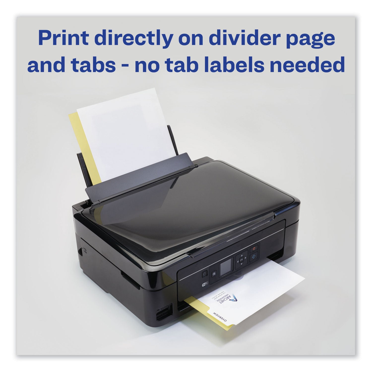 Avery® Customizable Print-On Dividers, 3-Hole Punched, 8-Tab, 11 x 8.5, White, 1 Set