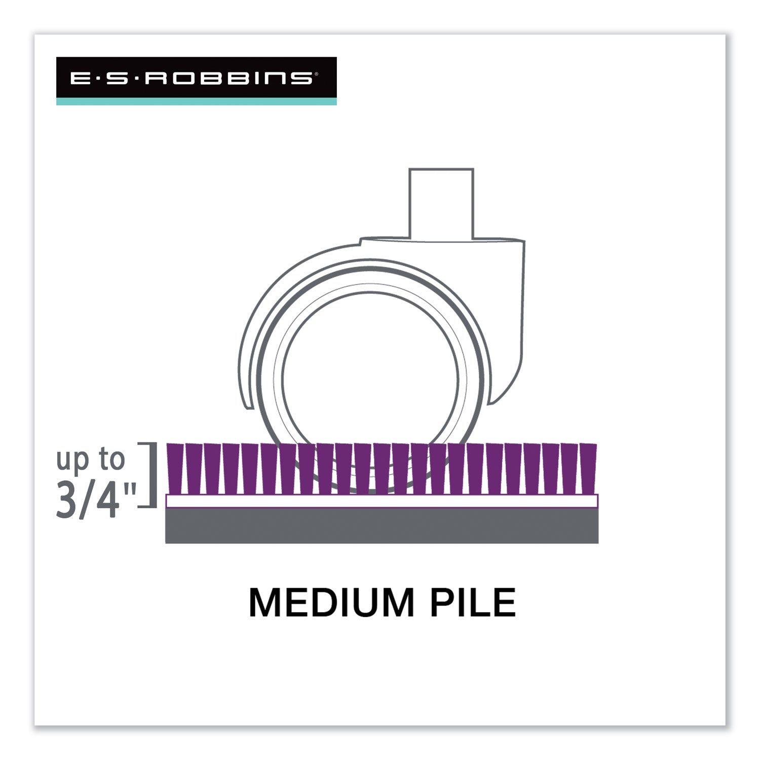 ES Robbins® Everlife Chair Mats For Medium Pile Carpet With Lip, 36 X 48, Clear